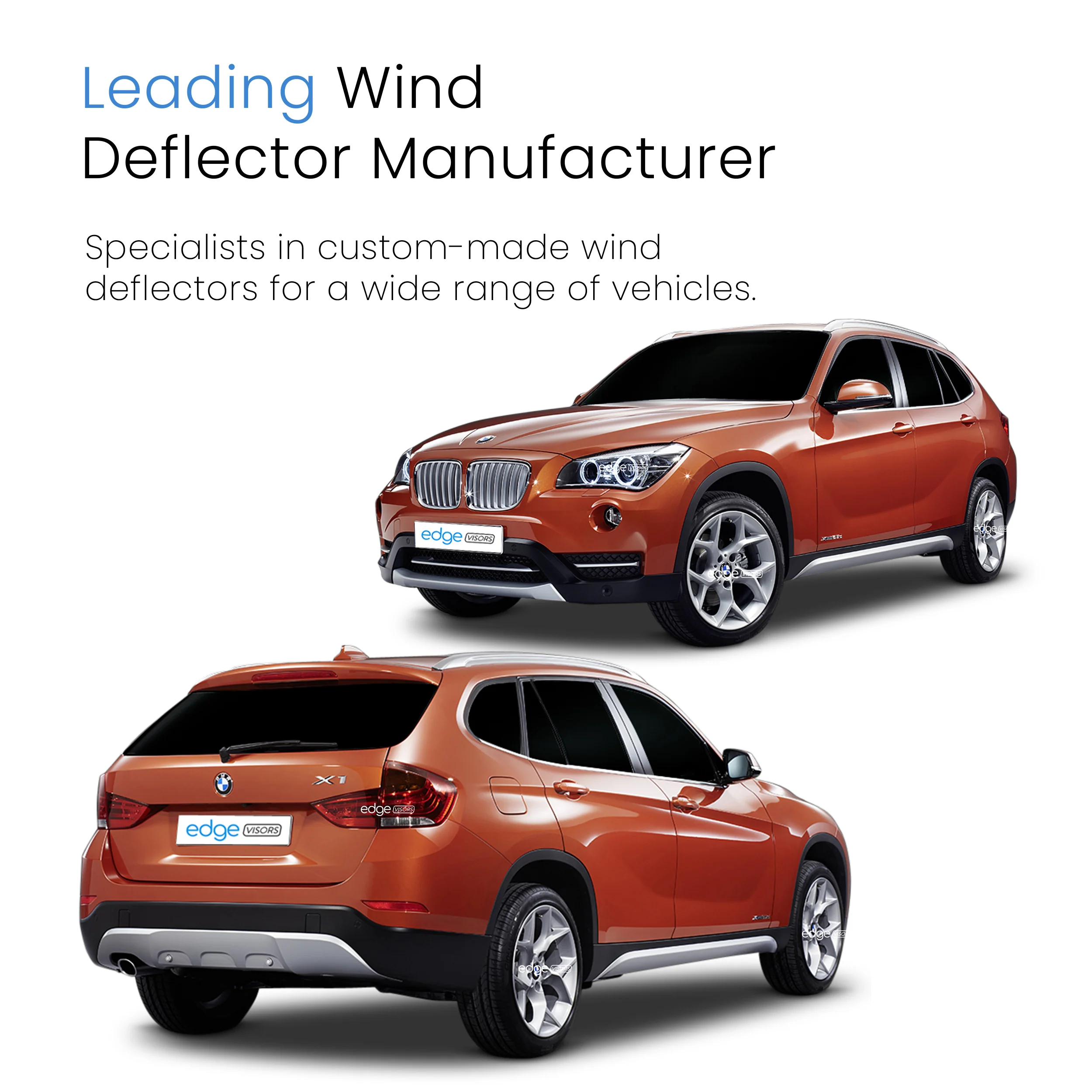 BMW X1 F48 2015-2022 5 Door SUV Wind Deflectors 4pc - Image 4