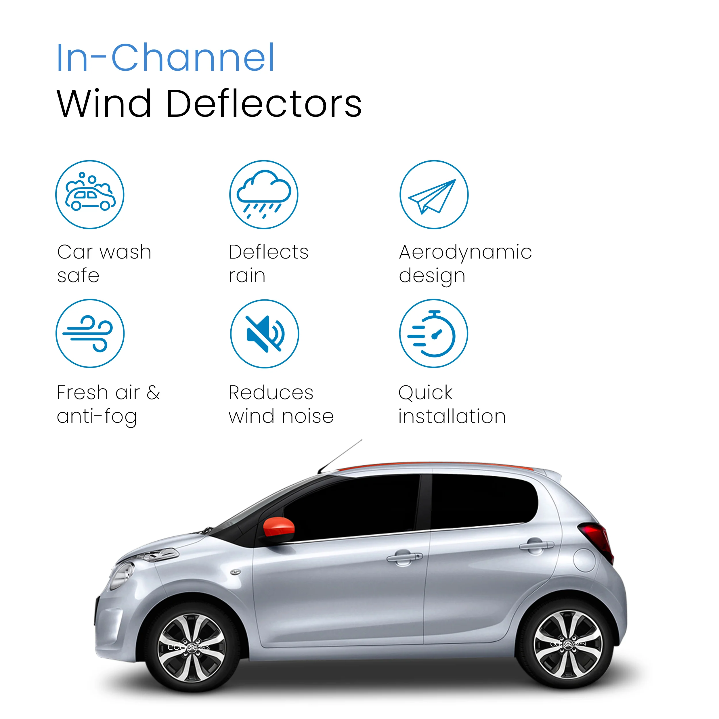 Citroen C1 MK2 2014-2022 5 Door Hatchback Wind Deflectors 2pc - Image 3