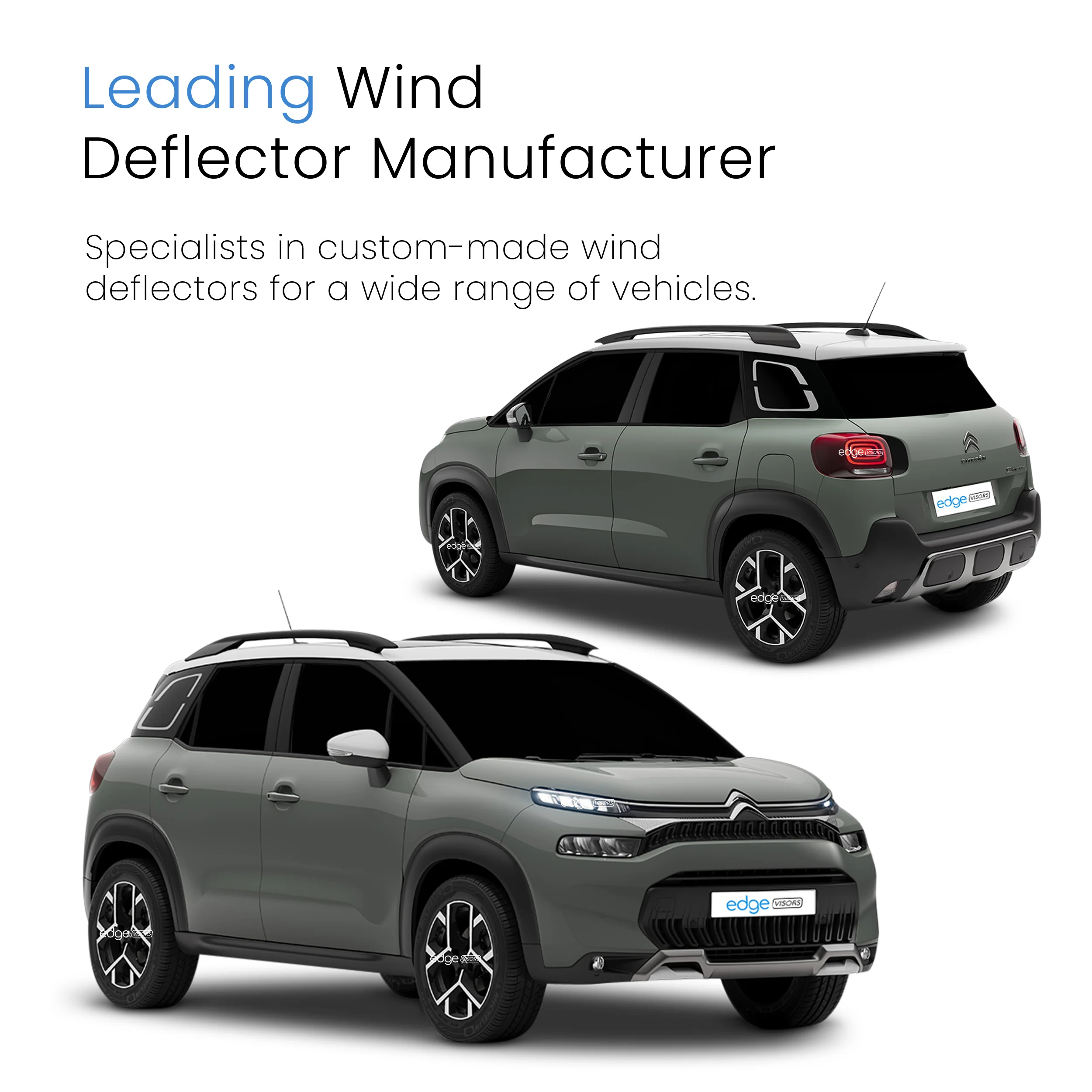 Citroen C3 MK1 Aircross 2017-2024 5 Door SUV Wind Deflectors 4pc - Image 4