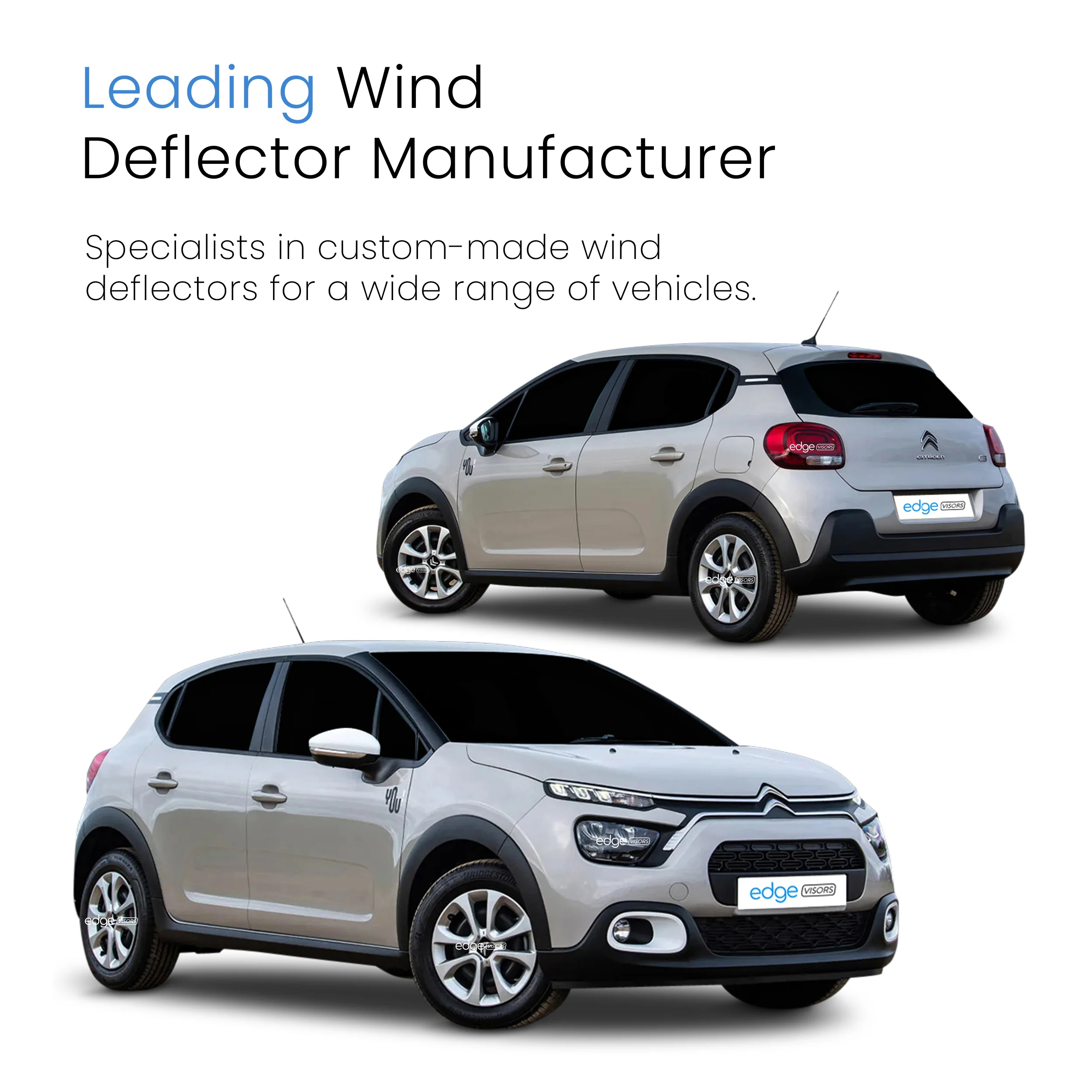 Citroen C3 MK3 2017-2024 5 Door Hatchback Wind Deflectors 4pc - Image 4