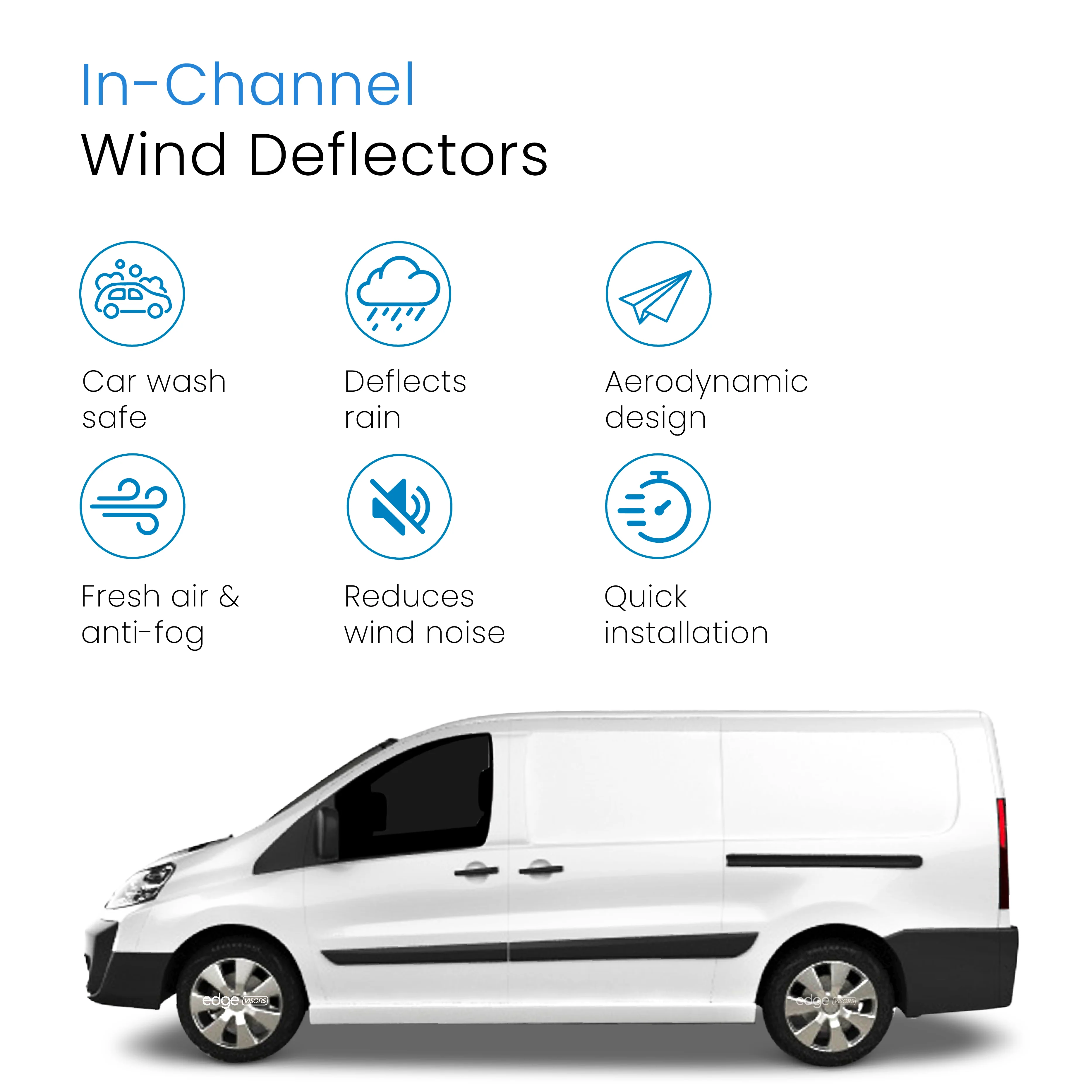 Citroen Dispatch / Jumpy MK2 2007-2016 2/4 Door Van Wind Deflectors 2pc - Image 3