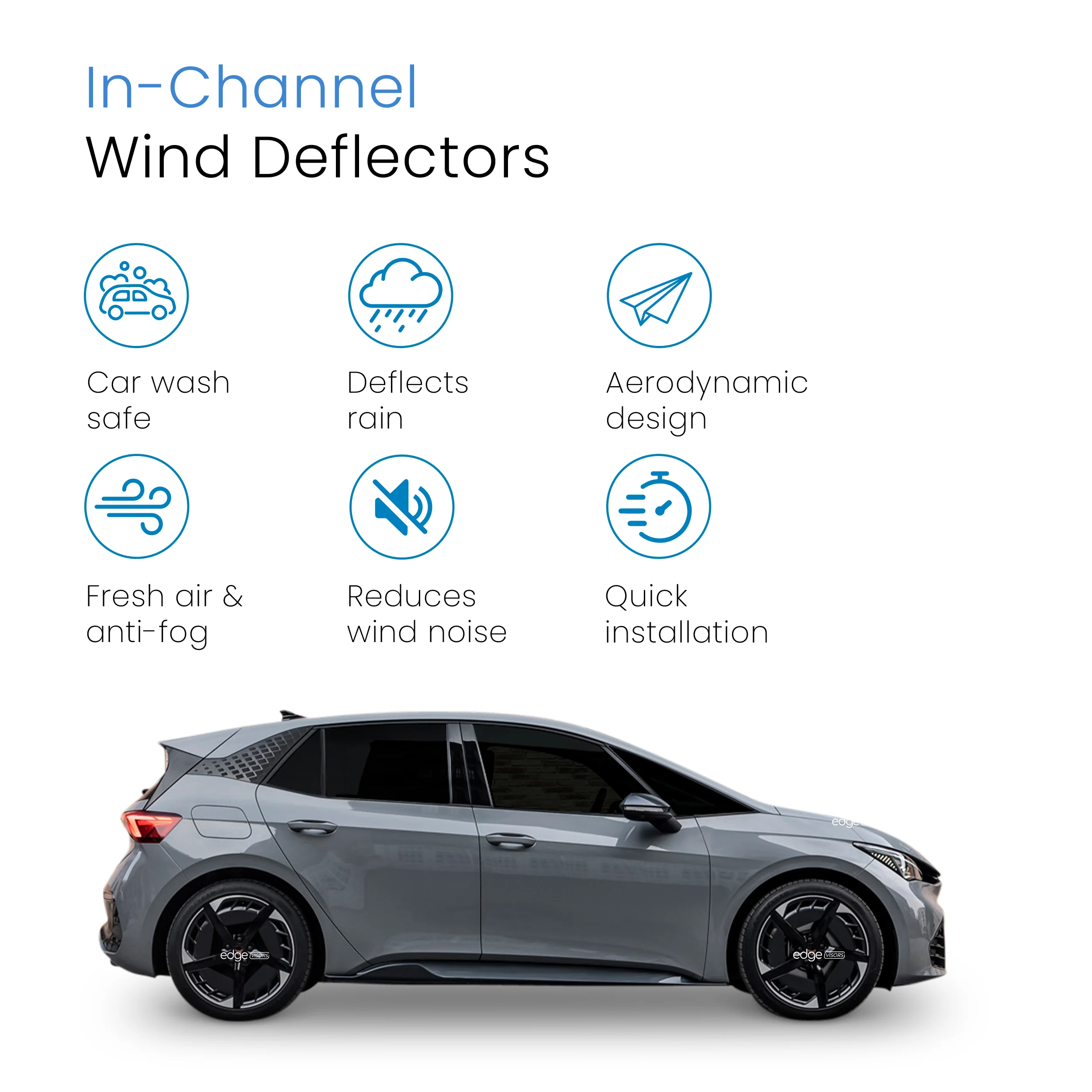 Cupra Born 2021-onwards 5 Door Hatchback Wind Deflectors 4pc - Image 3