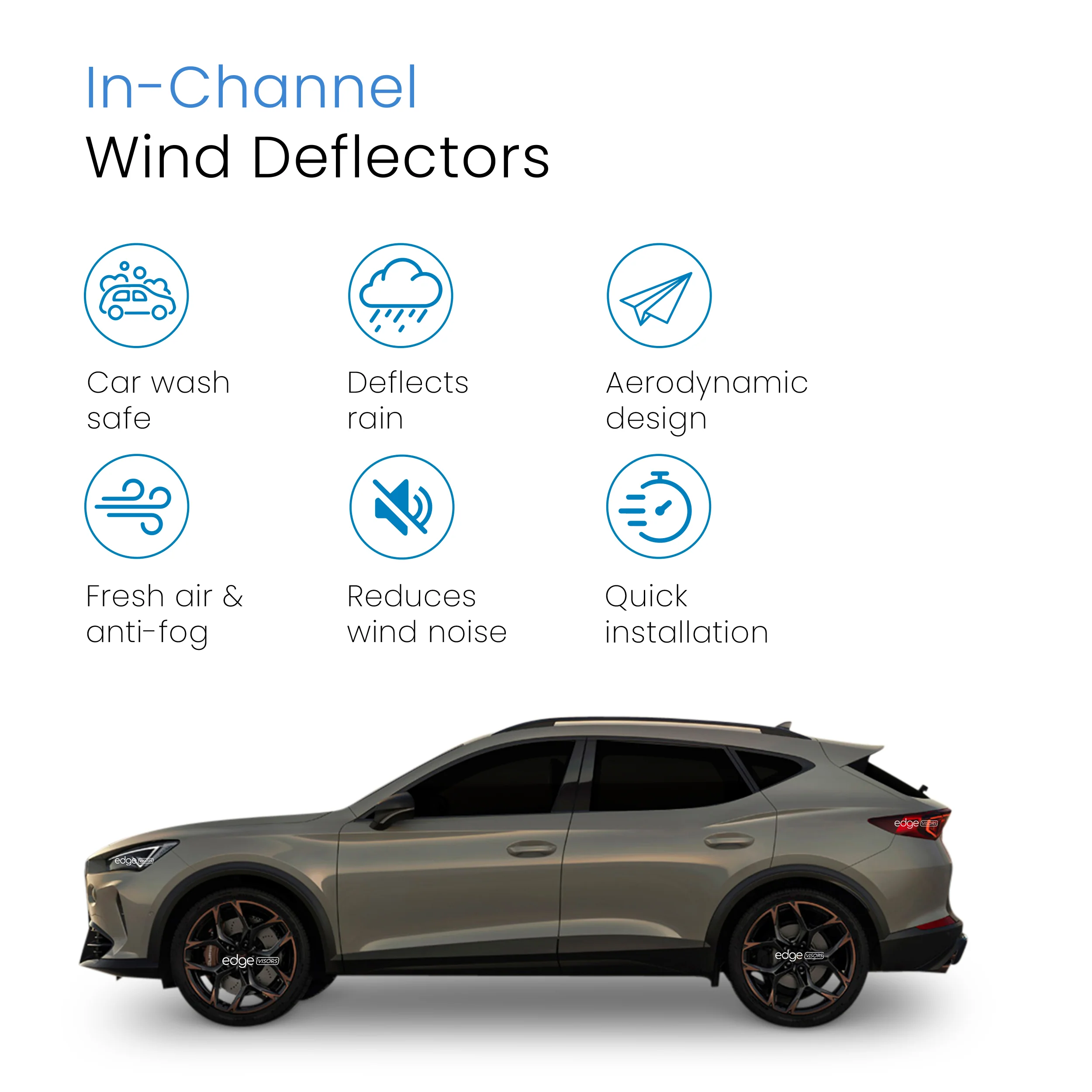 Cupra Formentor 2020-2025 5 Door SUV Wind Deflectors 4pc - Image 3