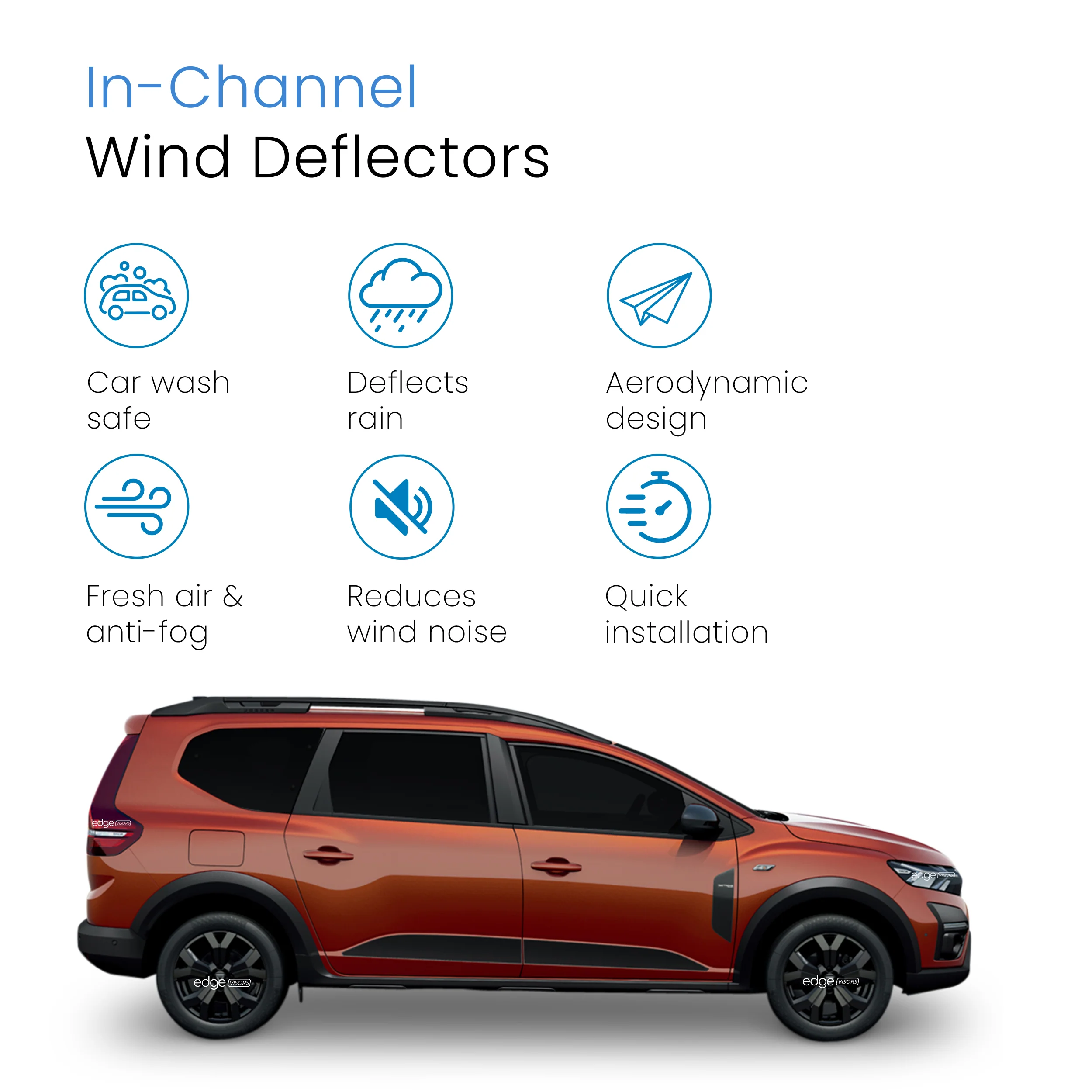 Dacia Jogger 2021-Onwards 5 Door MPV Wind Deflectors 4pc - Image 3