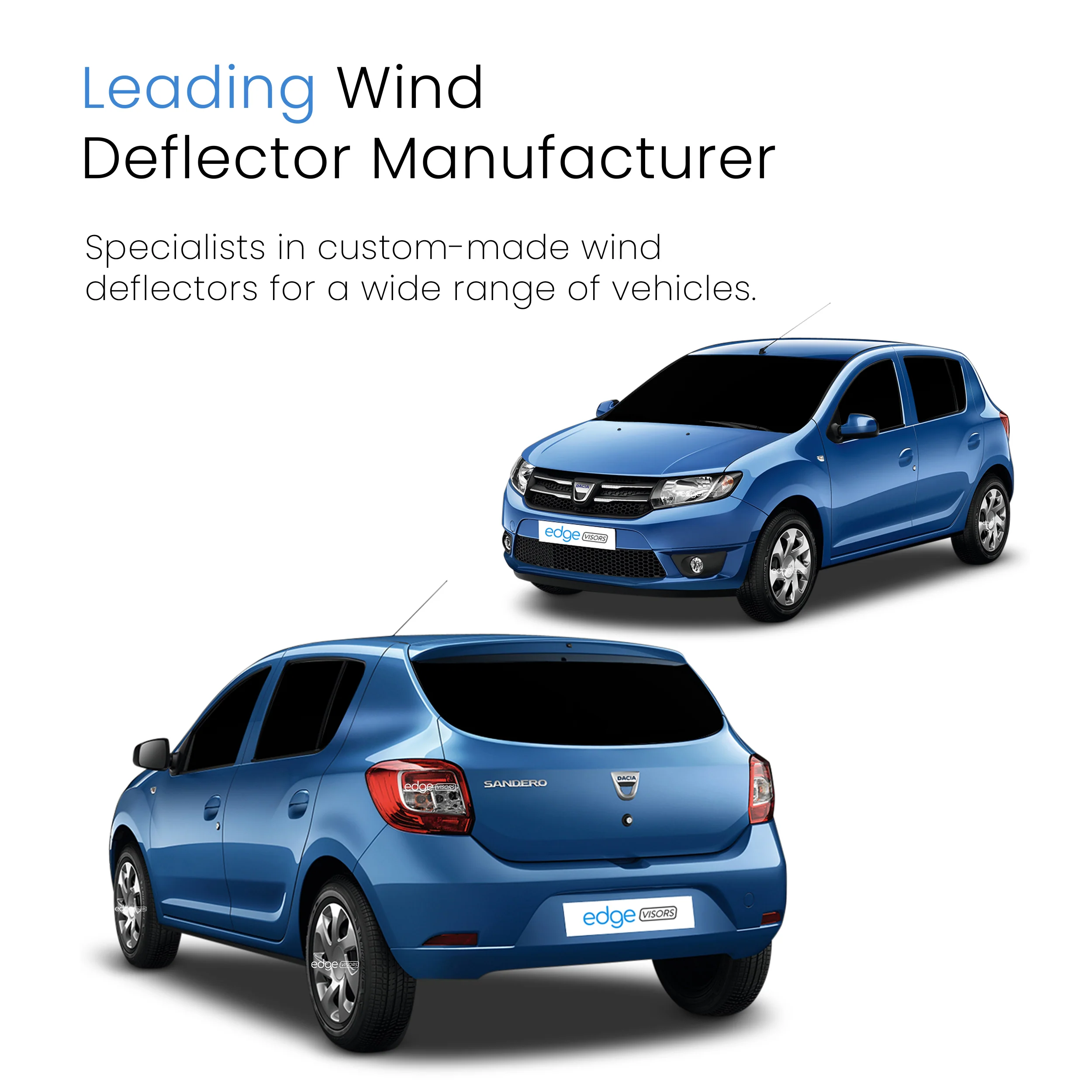 Dacia Sandero MK2 2013-2020 5 Door Hatchback Wind Deflectors 4pc - Image 4