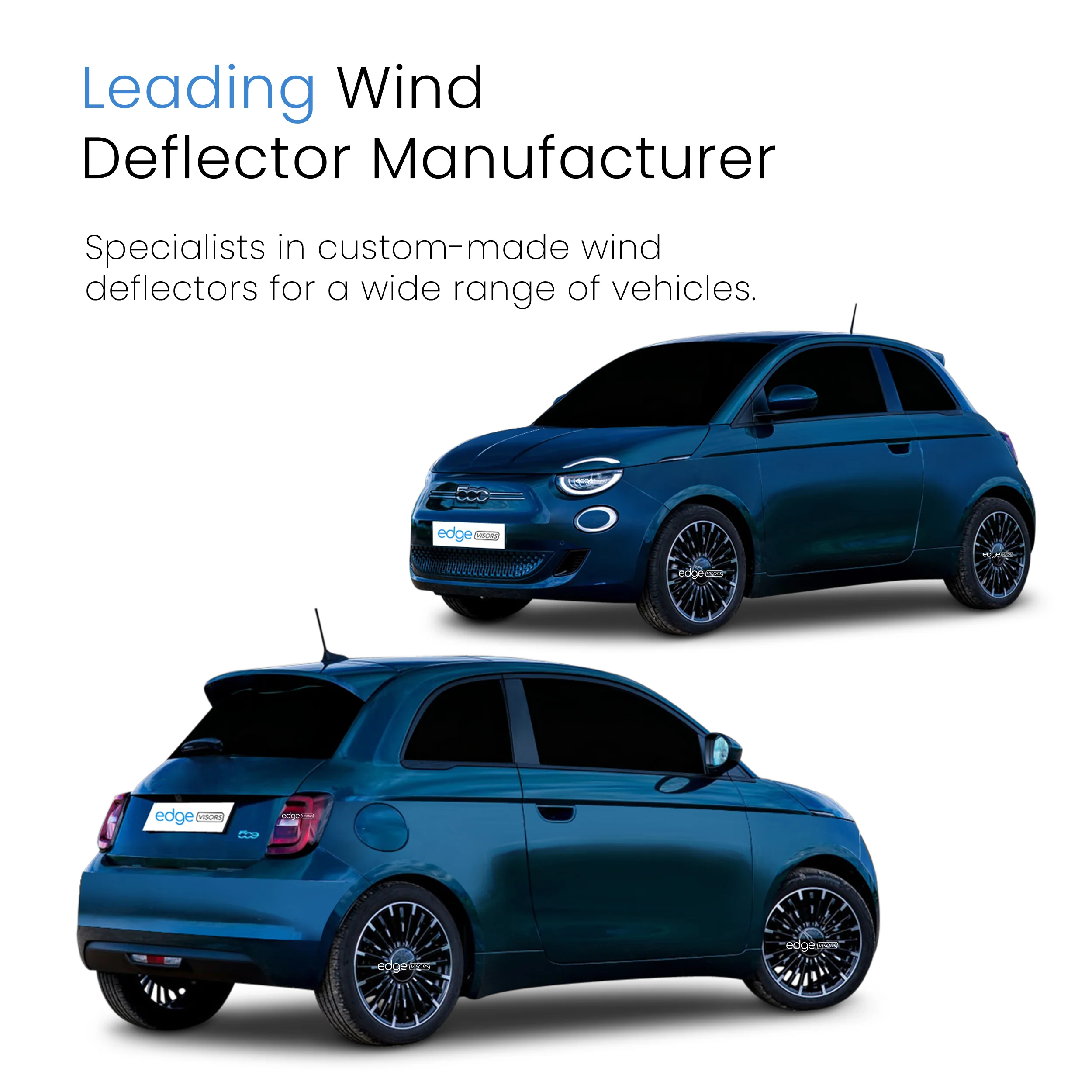 Fiat 500 E 2021-onwards 3 Door Hatchback Wind Deflectors 2pc - Image 4