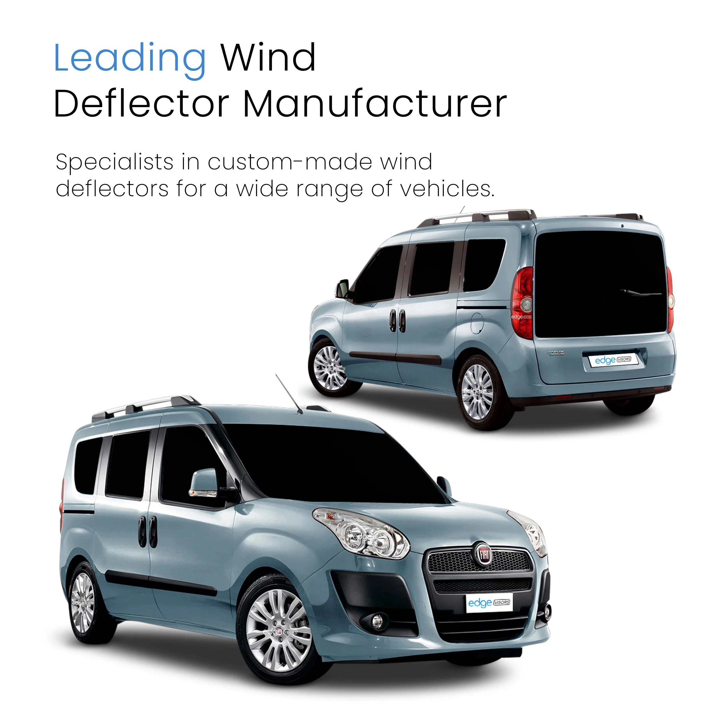 Fiat Doblo MK2 2010-2022 Van Wind Deflectors 2pc - Image 4