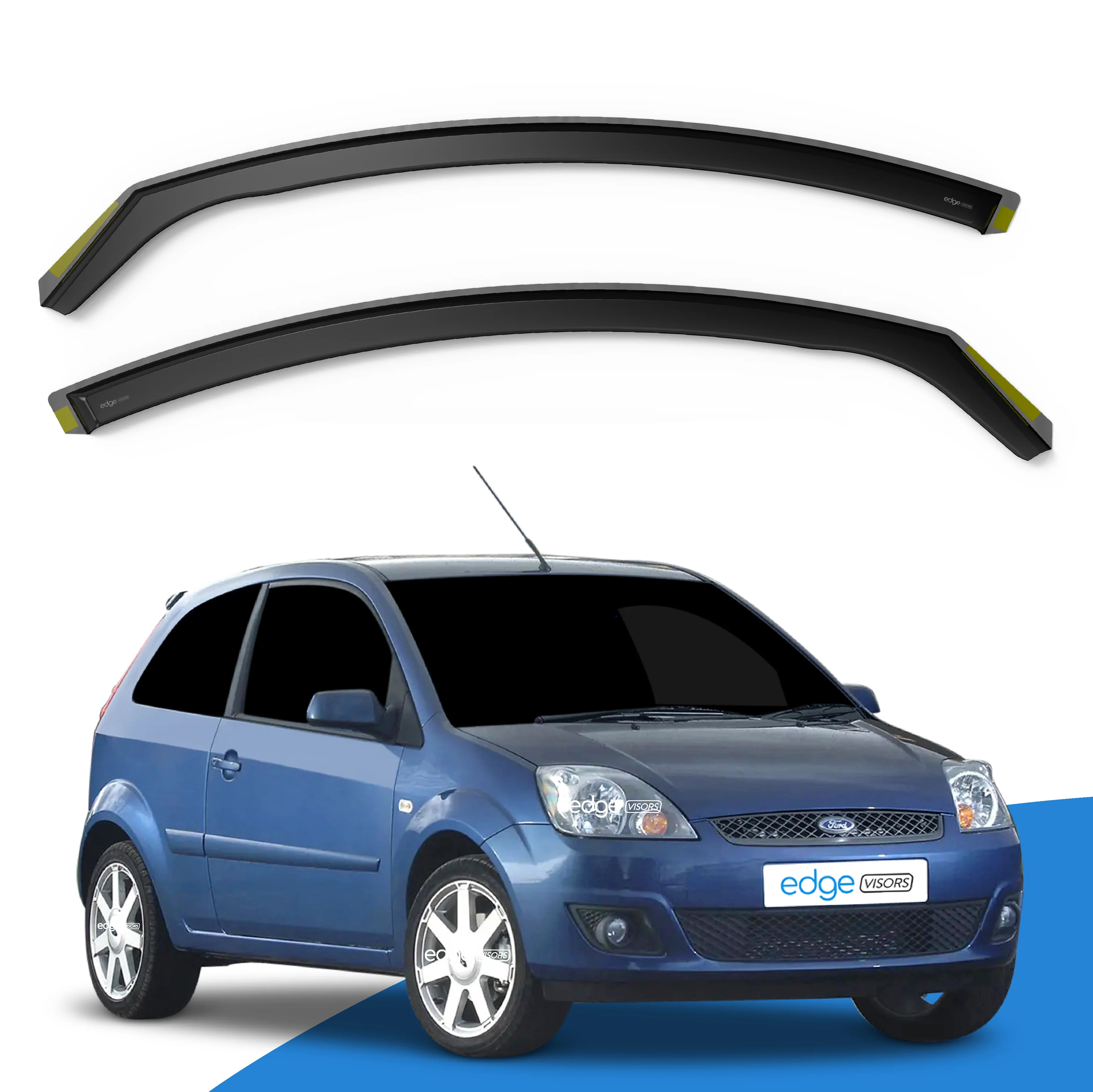 Ford Fiesta MK6 2002-2008 3 Door Hatchback Wind Deflectors 2pc - Image 2
