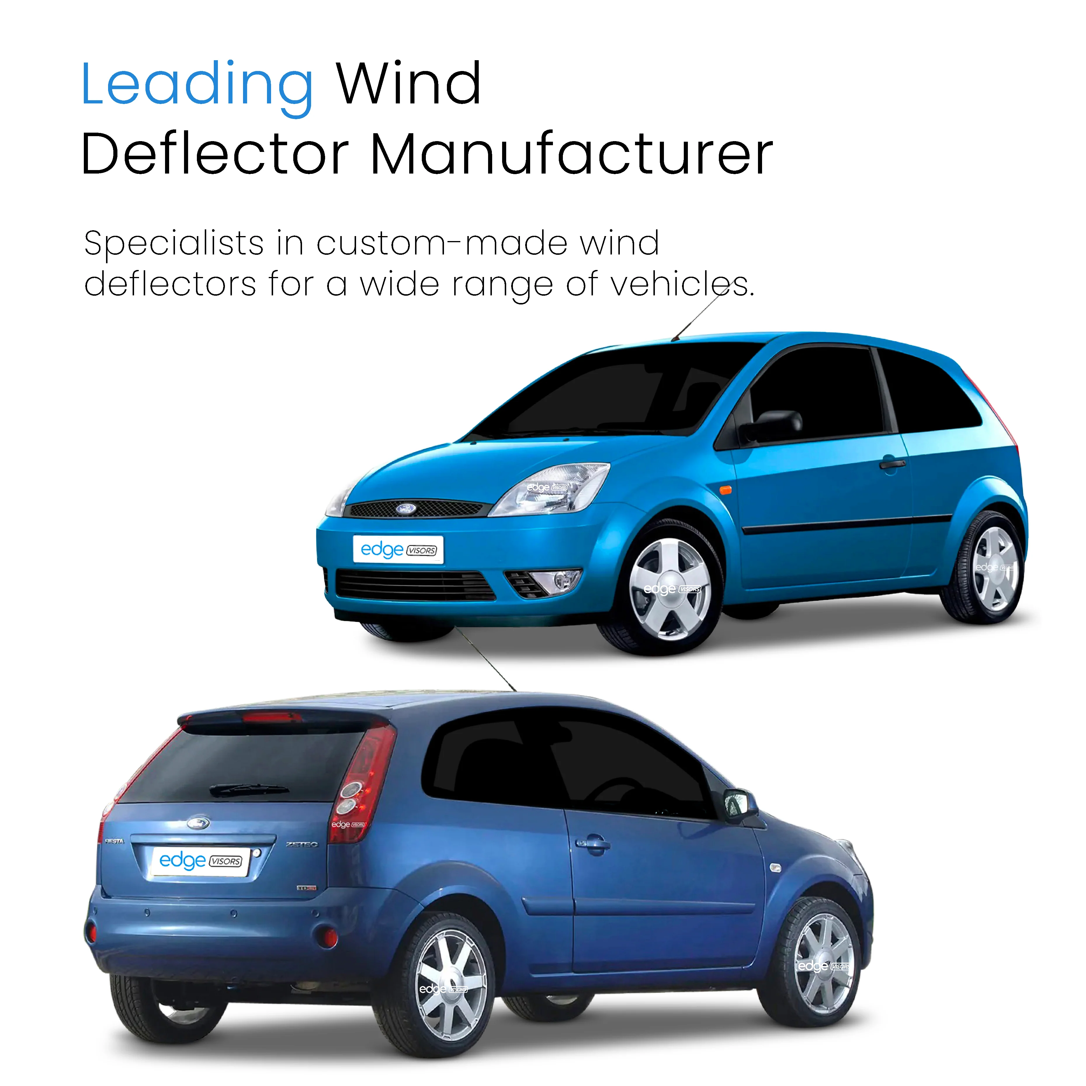 Ford Fiesta MK6 2002-2008 3 Door Hatchback Wind Deflectors 2pc - Image 4