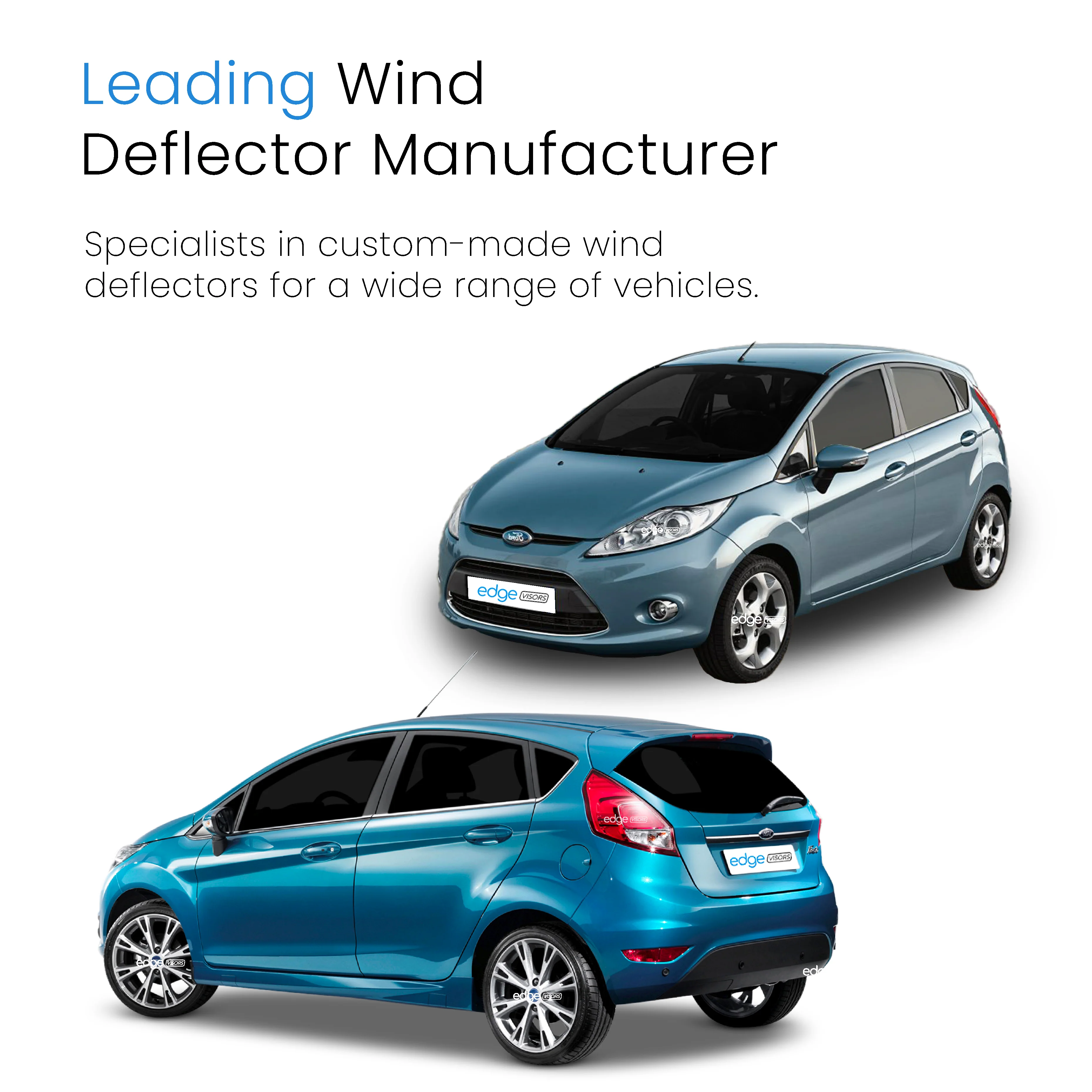 Ford Fiesta MK7 2008-2017 5 Door Hatchback Wind Deflectors 4pc - Image 4
