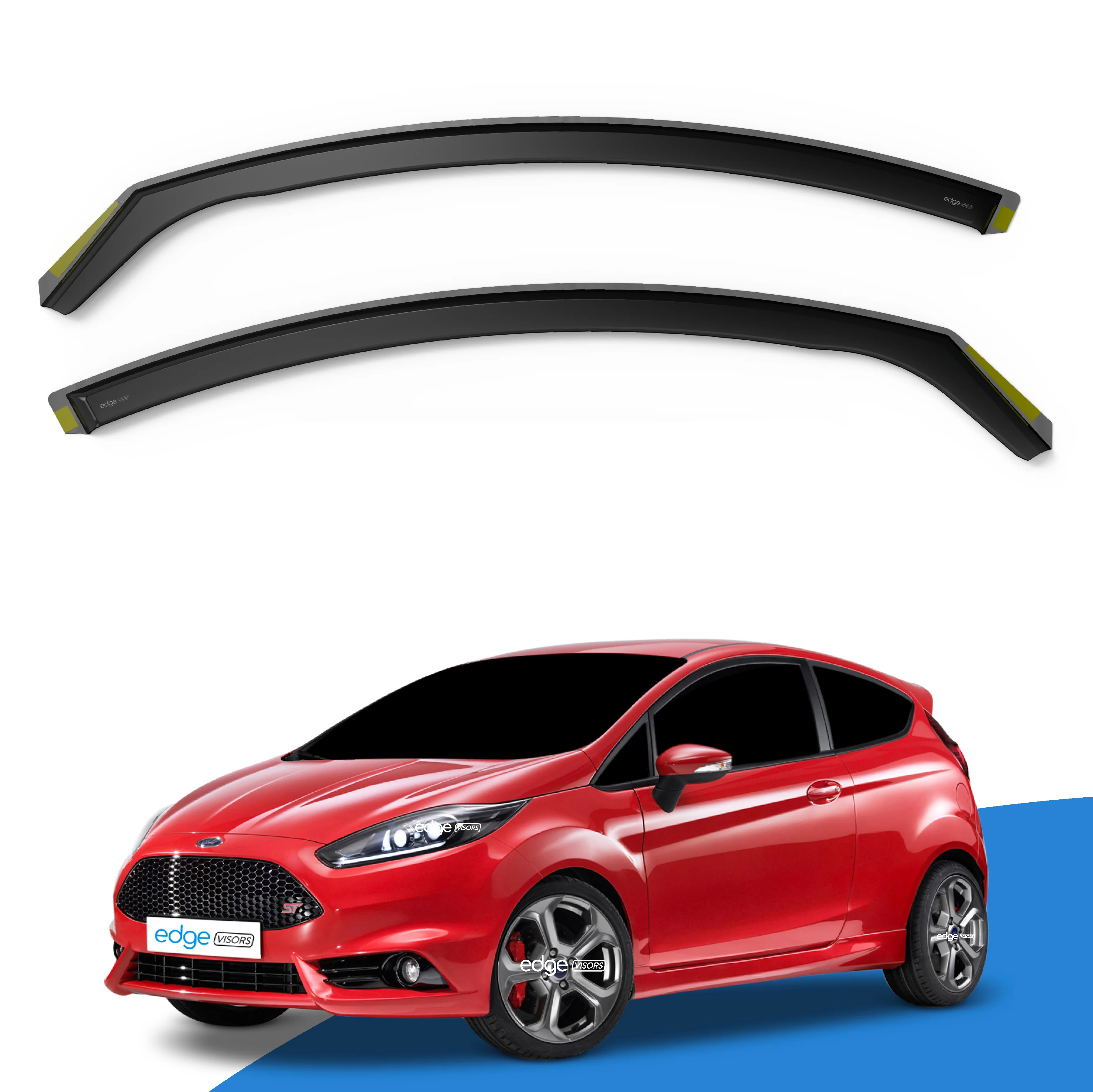 Ford Fiesta MK7 / ST 2008-2017 3 Door Hatchback Wind Deflectors 2pc - Image 2