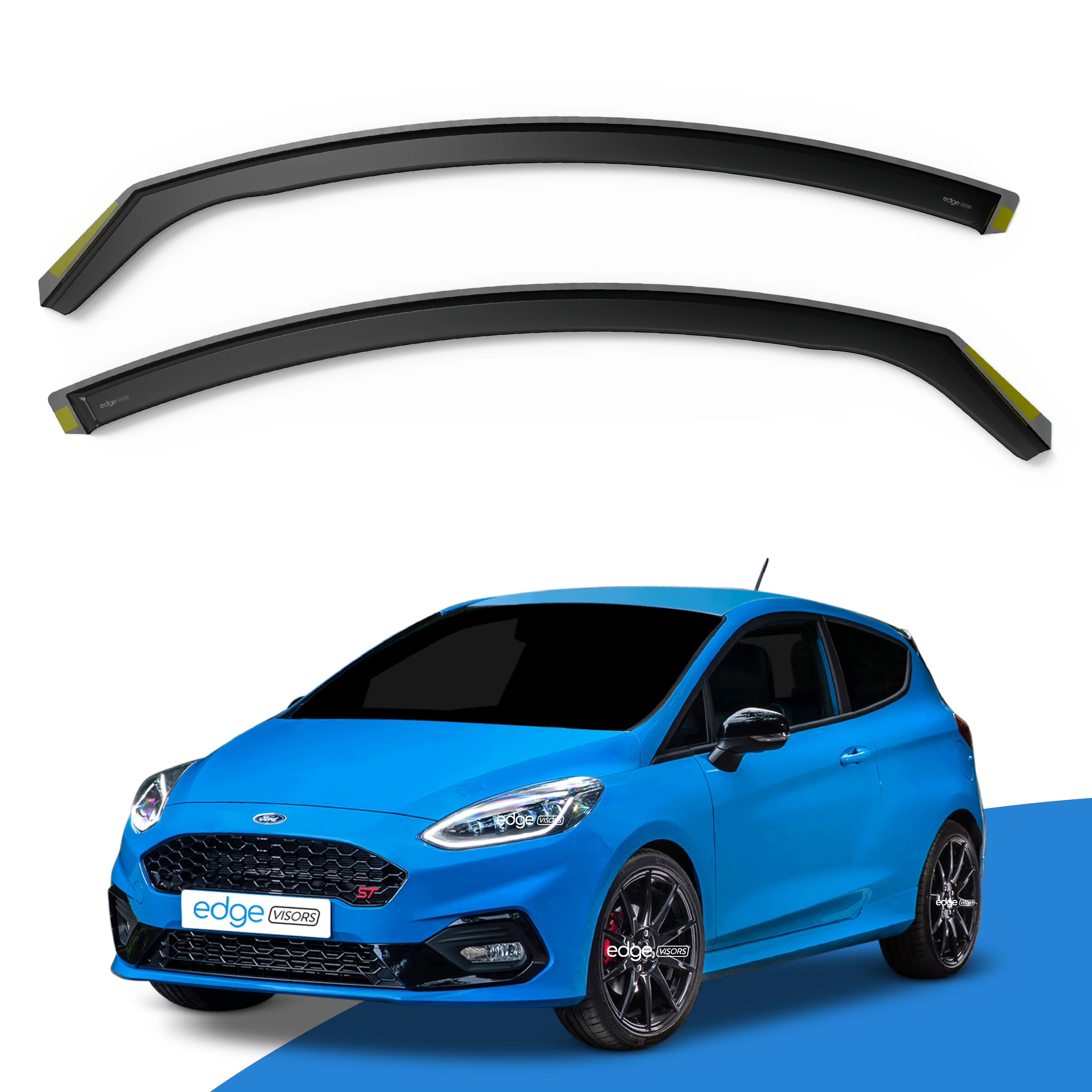 Ford Fiesta MK8 2017-2023 3 Door Hatchback Wind Deflectors 2pc - Image 2