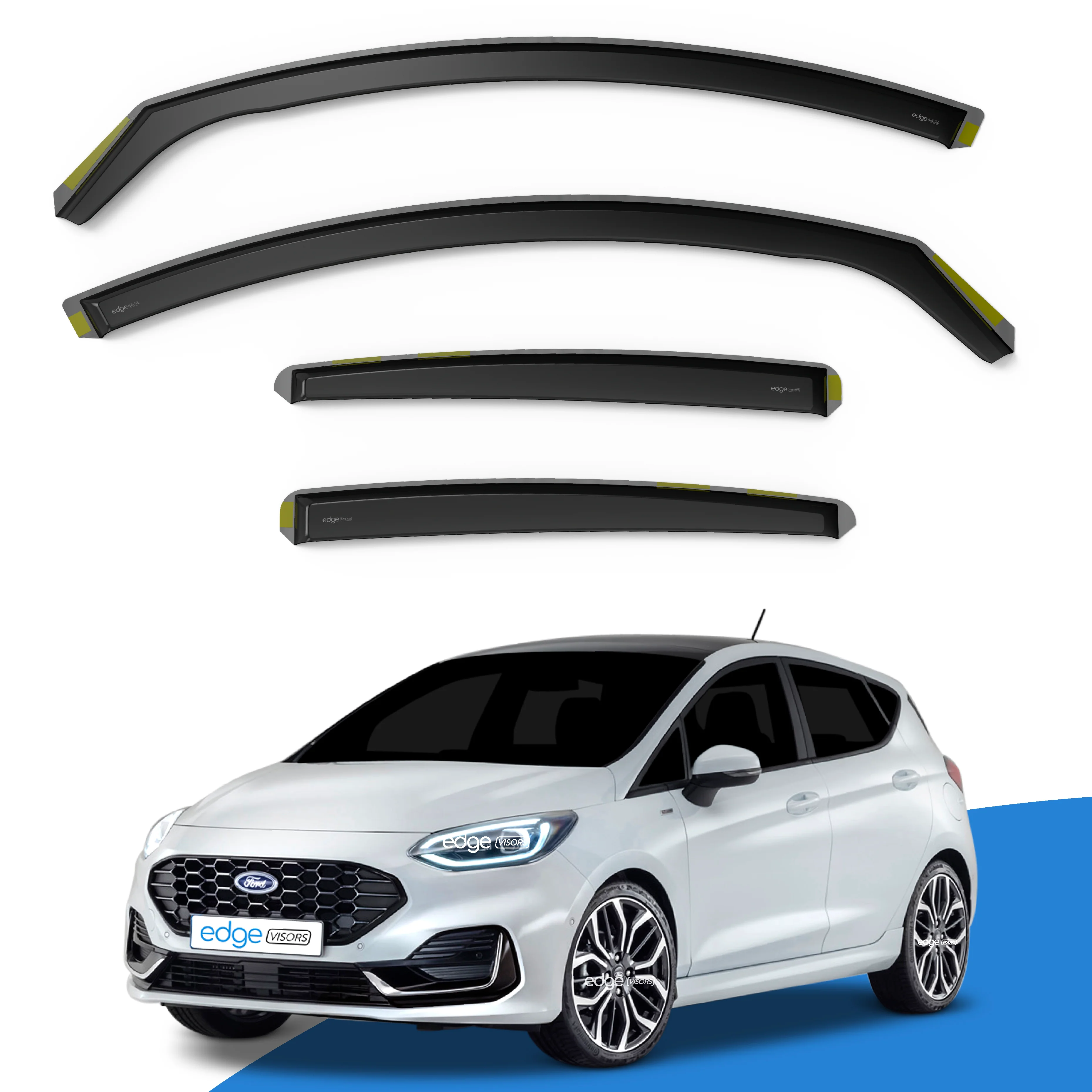 Ford Fiesta MK8 2017-onwards 5 Door Hatchback Wind Deflectors 4pc - Image 2