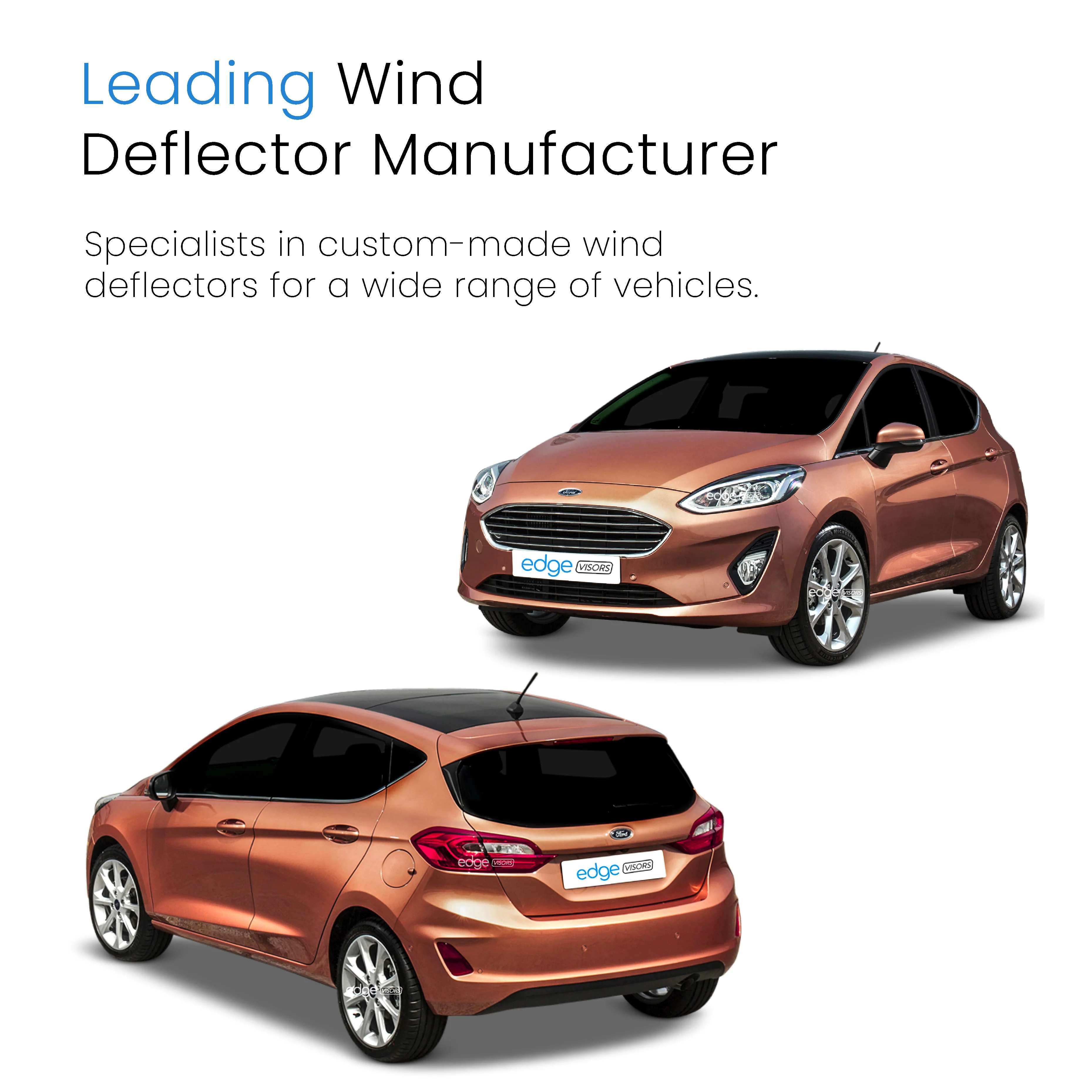 Ford Fiesta MK8 2017-onwards 5 Door Hatchback Wind Deflectors 4pc - Image 4