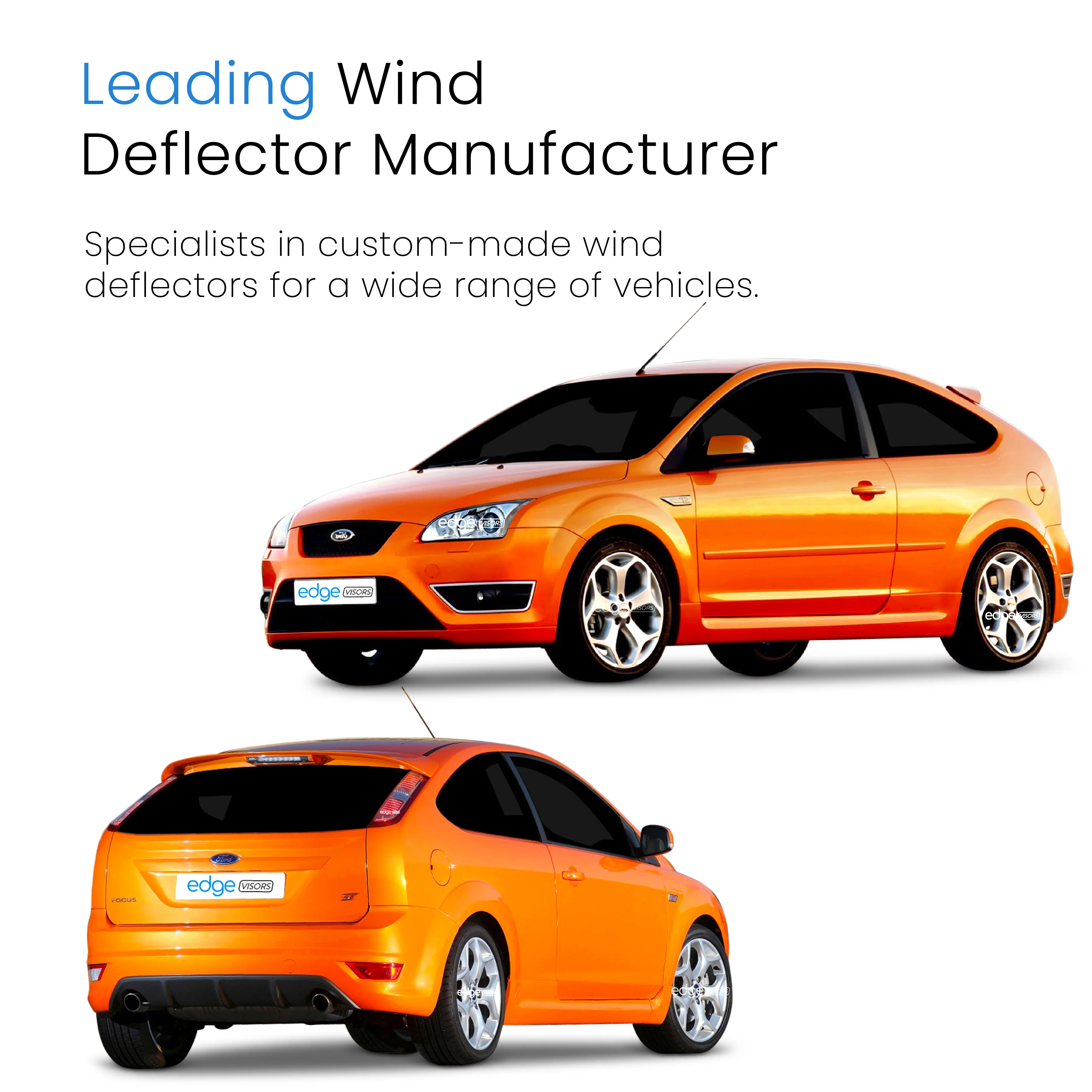 Ford Focus MK2 / ST RS 2004-2011 3 Door Hatchback Wind Deflectors 2pc - Image 4