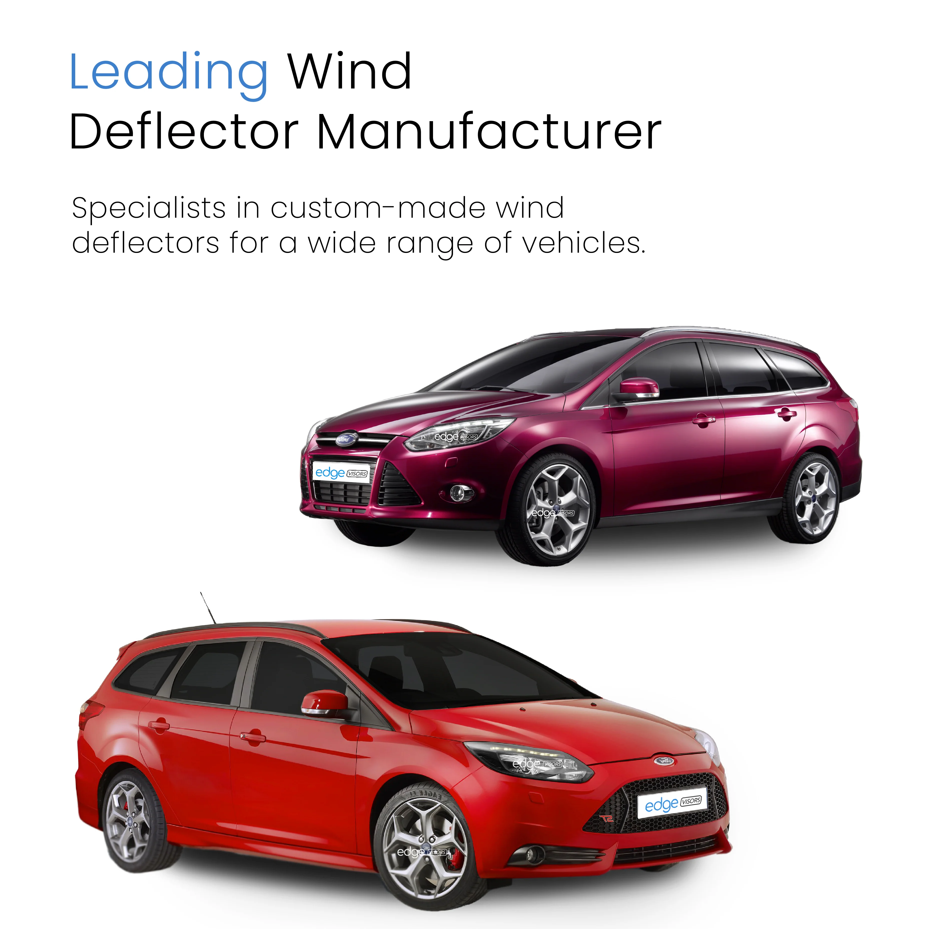 Ford Focus MK3/ST 2011-2018 5 Door Estate Wind Deflectors 4pc - Image 4