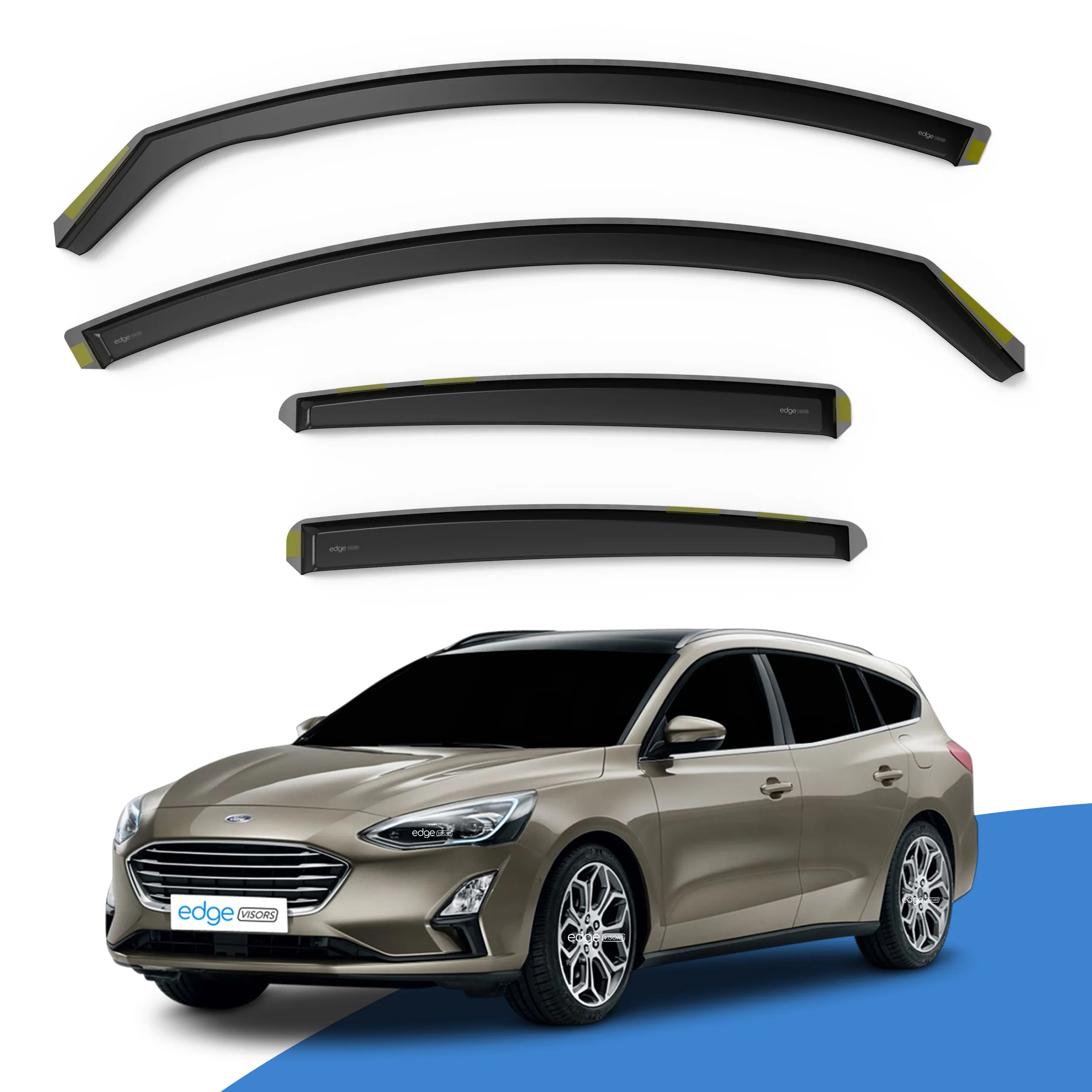 Ford Focus MK4 2018-onwards 5 Door Estate Wind Deflectors 4pc - Image 2
