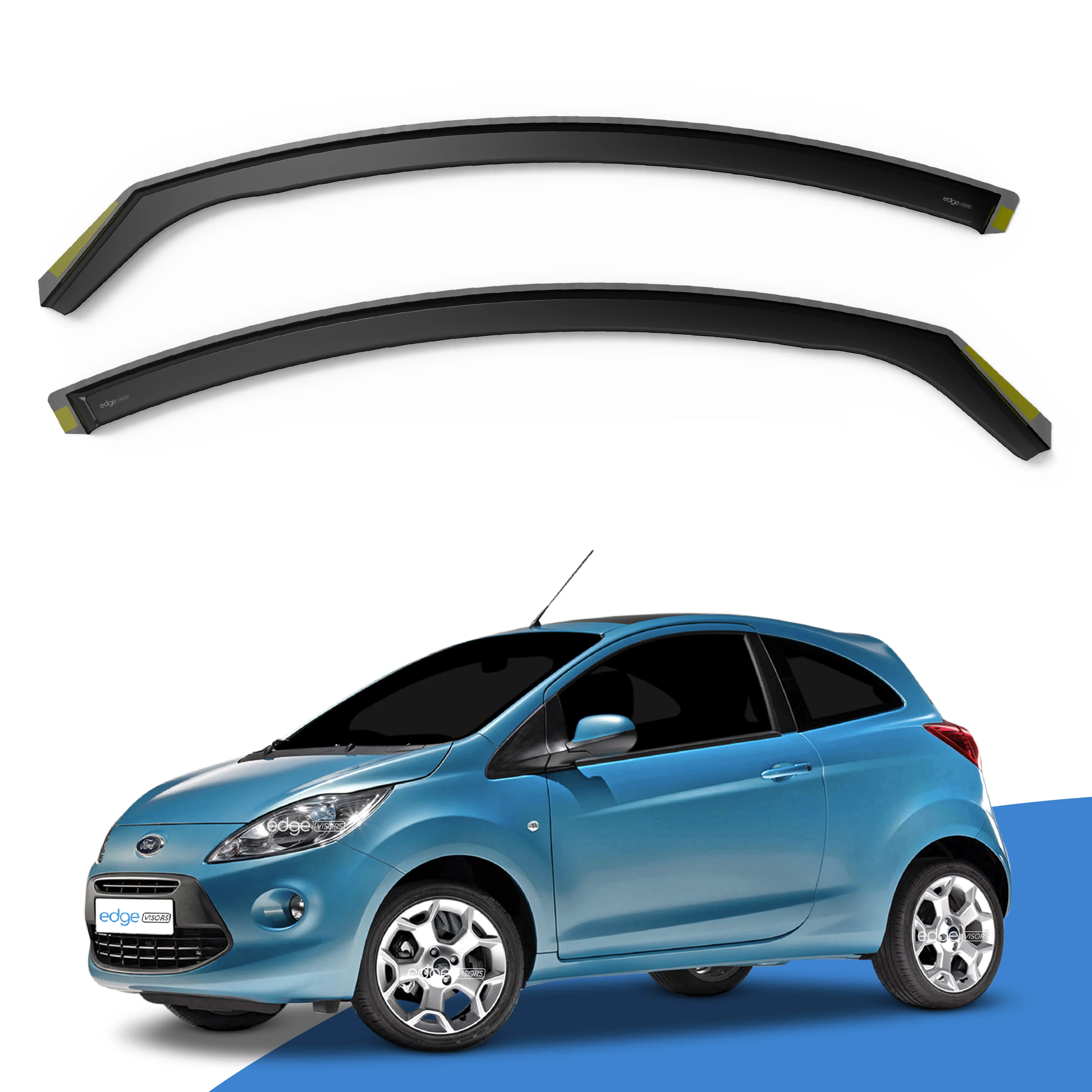 Ford Ka MK2 2008-2016 3 Door Hatchback Wind Deflectors 2pc - Image 2