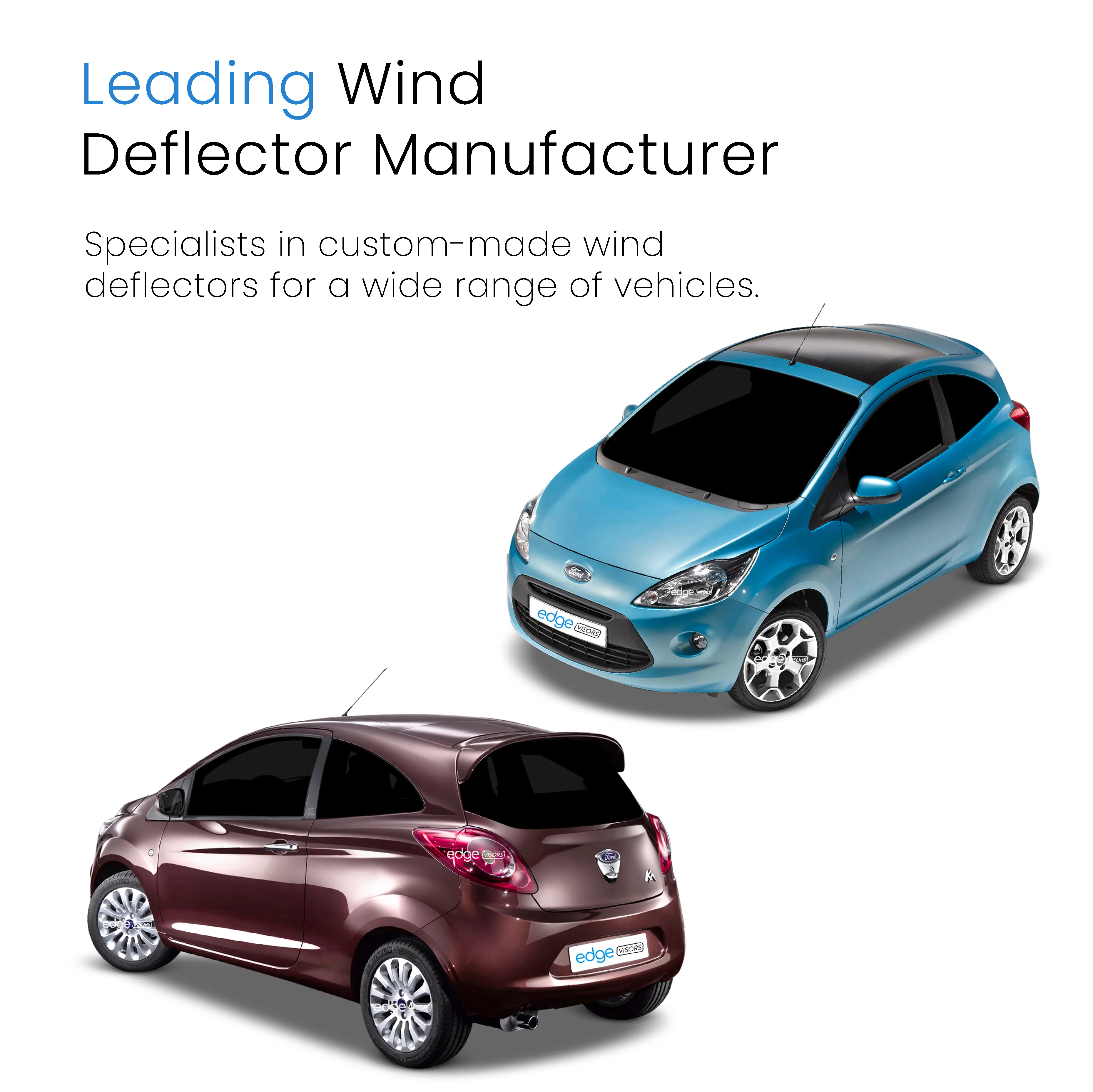 Ford Ka MK2 2008-2016 3 Door Hatchback Wind Deflectors 2pc - Image 4