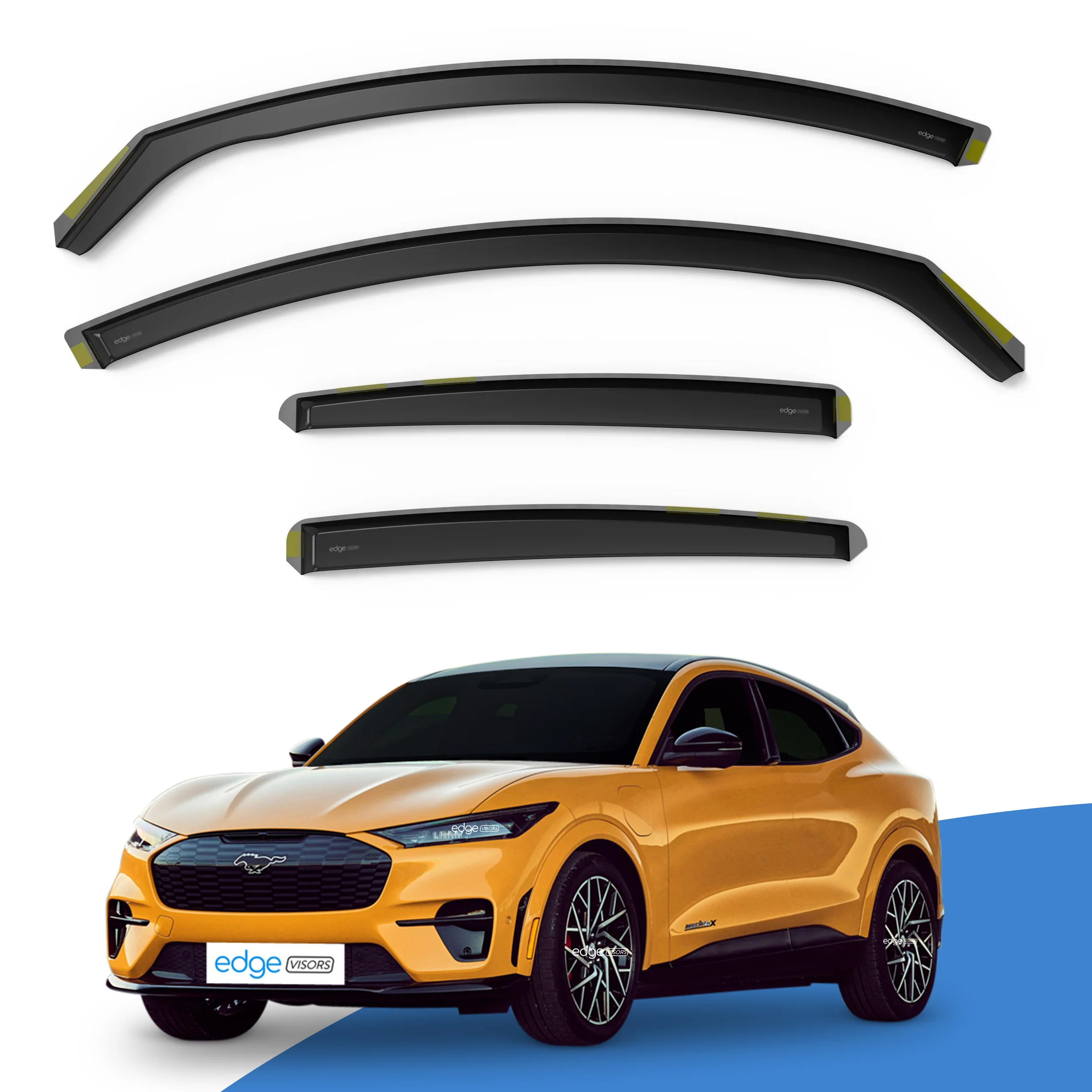 Ford Mustang Mach-E 2020-onwards 5 Door SUV Wind Deflectors 4pc - Image 2