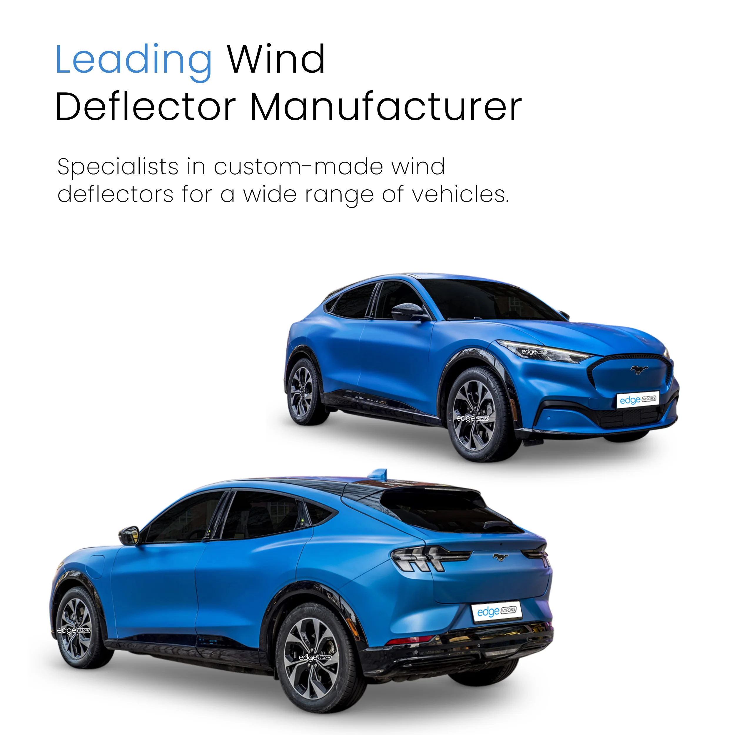 Ford Mustang Mach-E 2020-onwards 5 Door SUV Wind Deflectors 4pc - Image 4