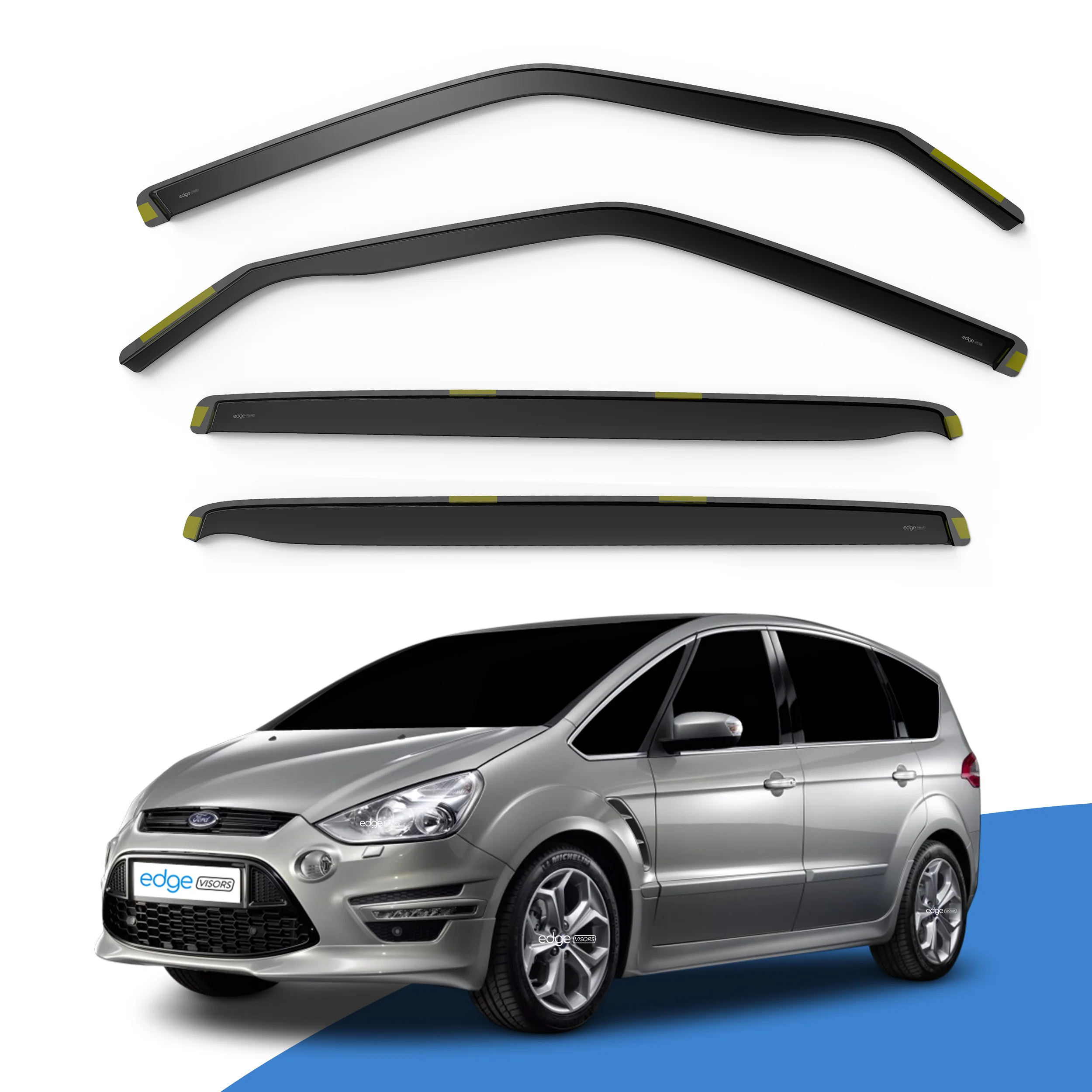 Ford S-Max MK2 2010-2015 5 Door MPV Wind Deflectors 4pc - Image 2