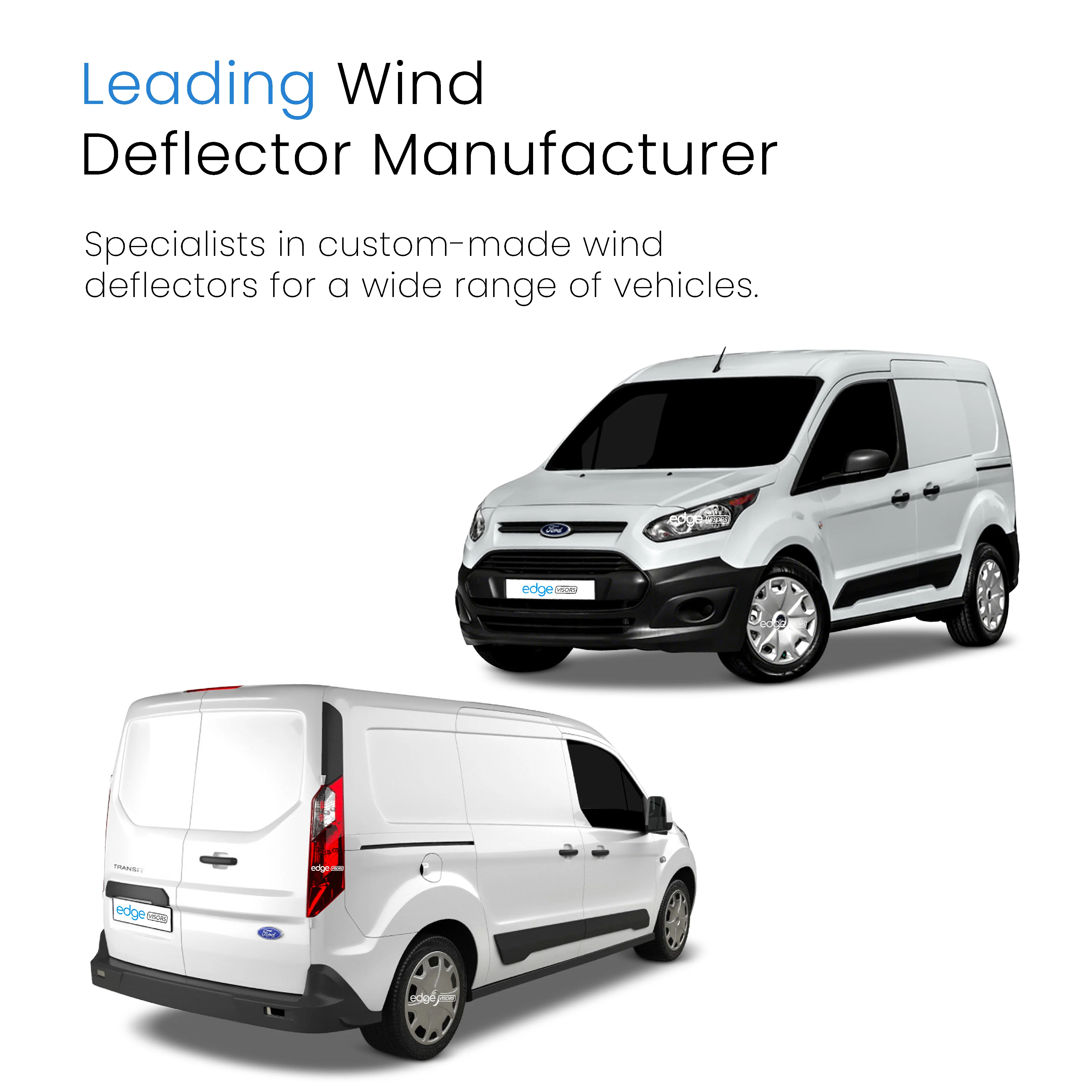 Ford Transit Connect MK2 2013-2023 2 Door Van Wind Deflectors 2pc - Image 4