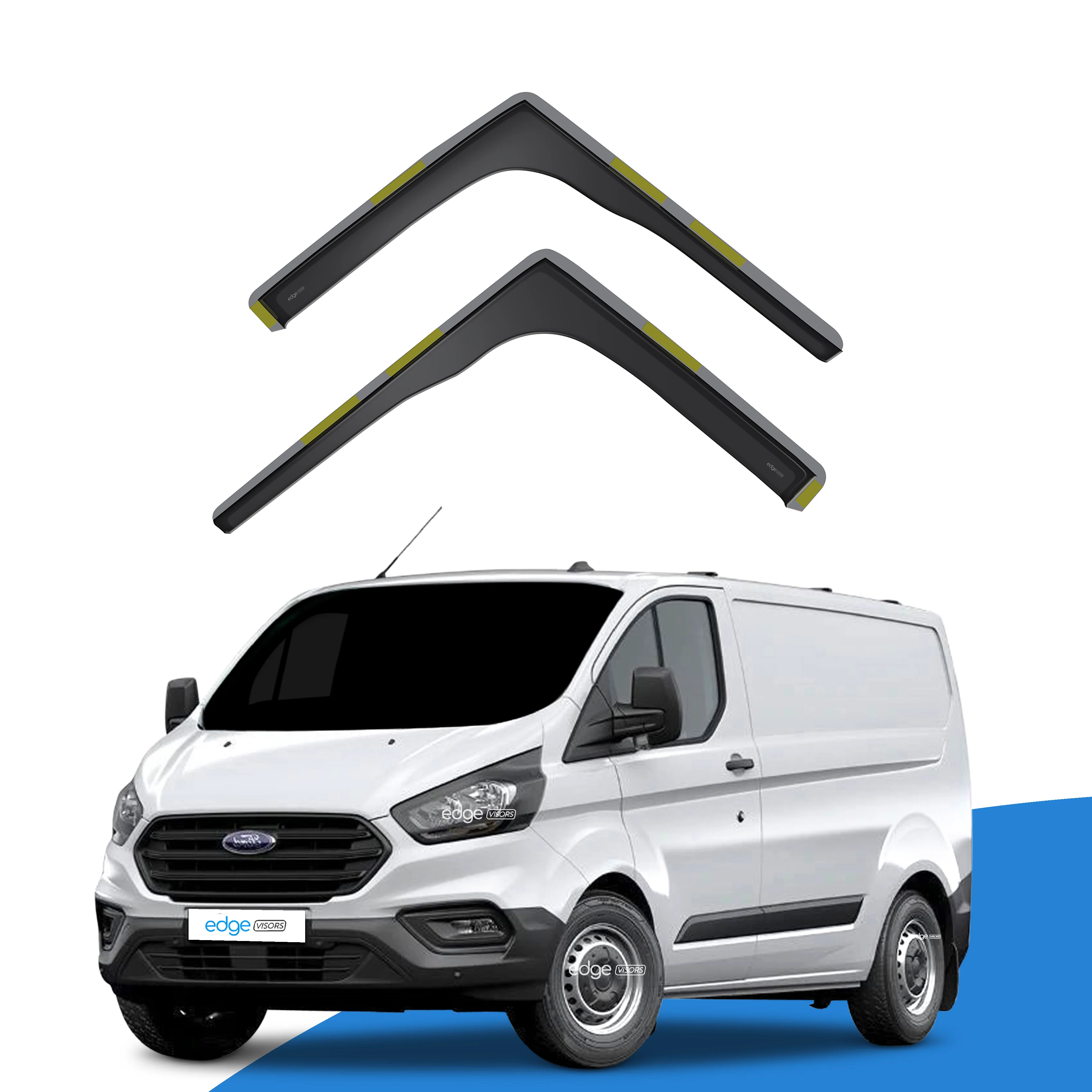 Ford Transit Custom MK1 2012-2023 2/4 Door Panel Van Wind Deflectors 2pc - Image 2