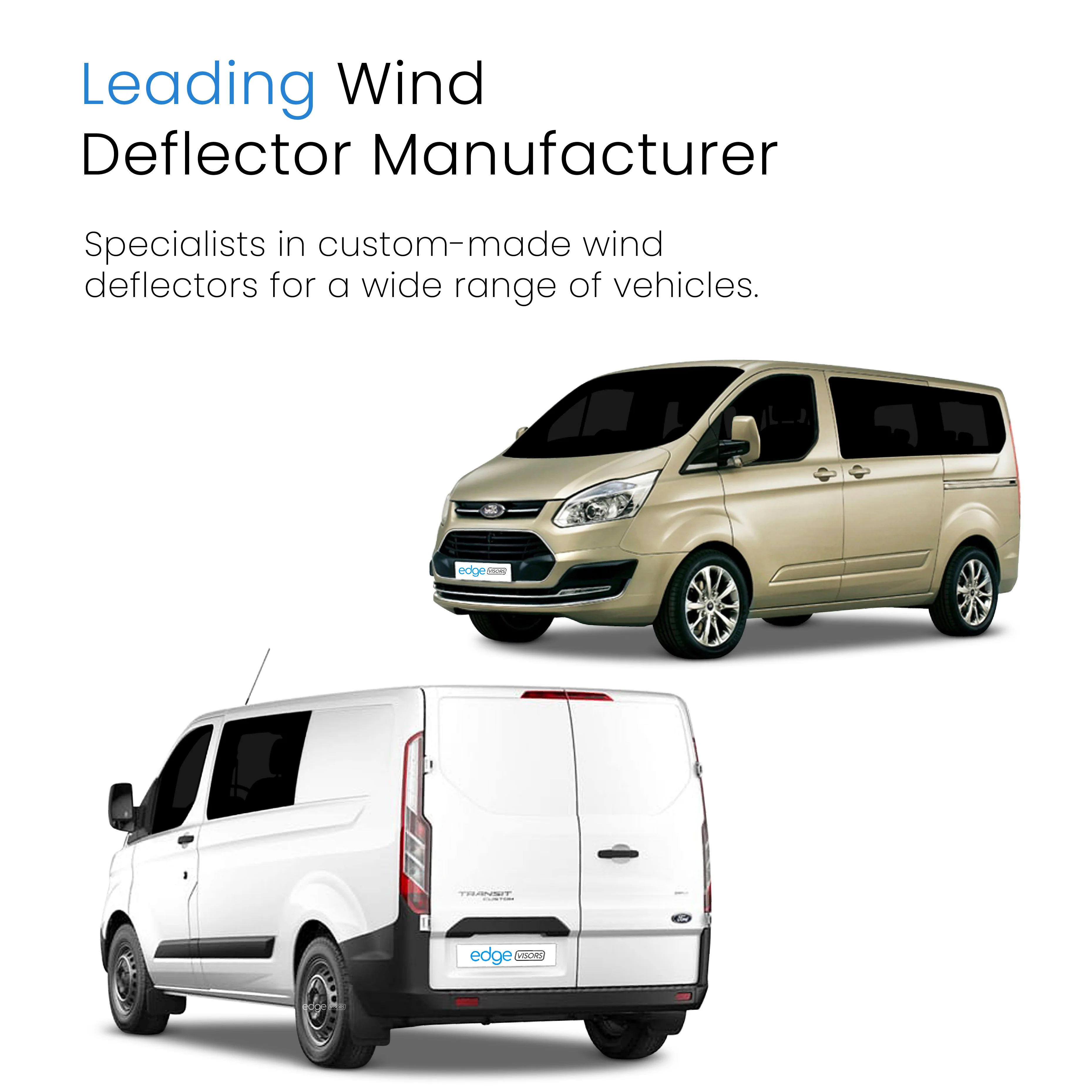 Ford Transit Custom MK1 2012-2023 2/4 Door Panel Van Wind Deflectors 2pc - Image 4
