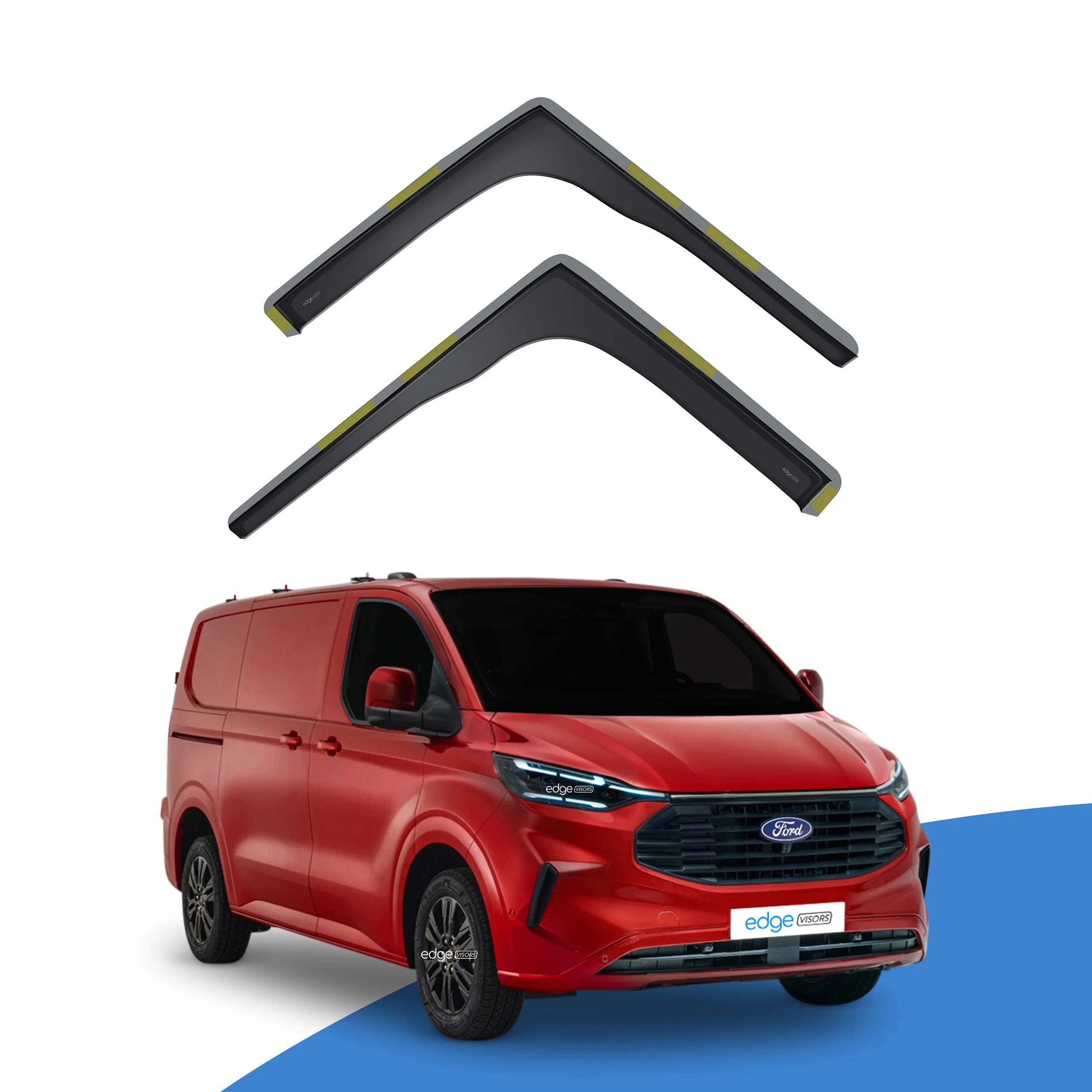 Ford Transit Custom/Tourneo MK2 2023-onwards 2 Door Van Wind Deflectors 4pc - Image 2