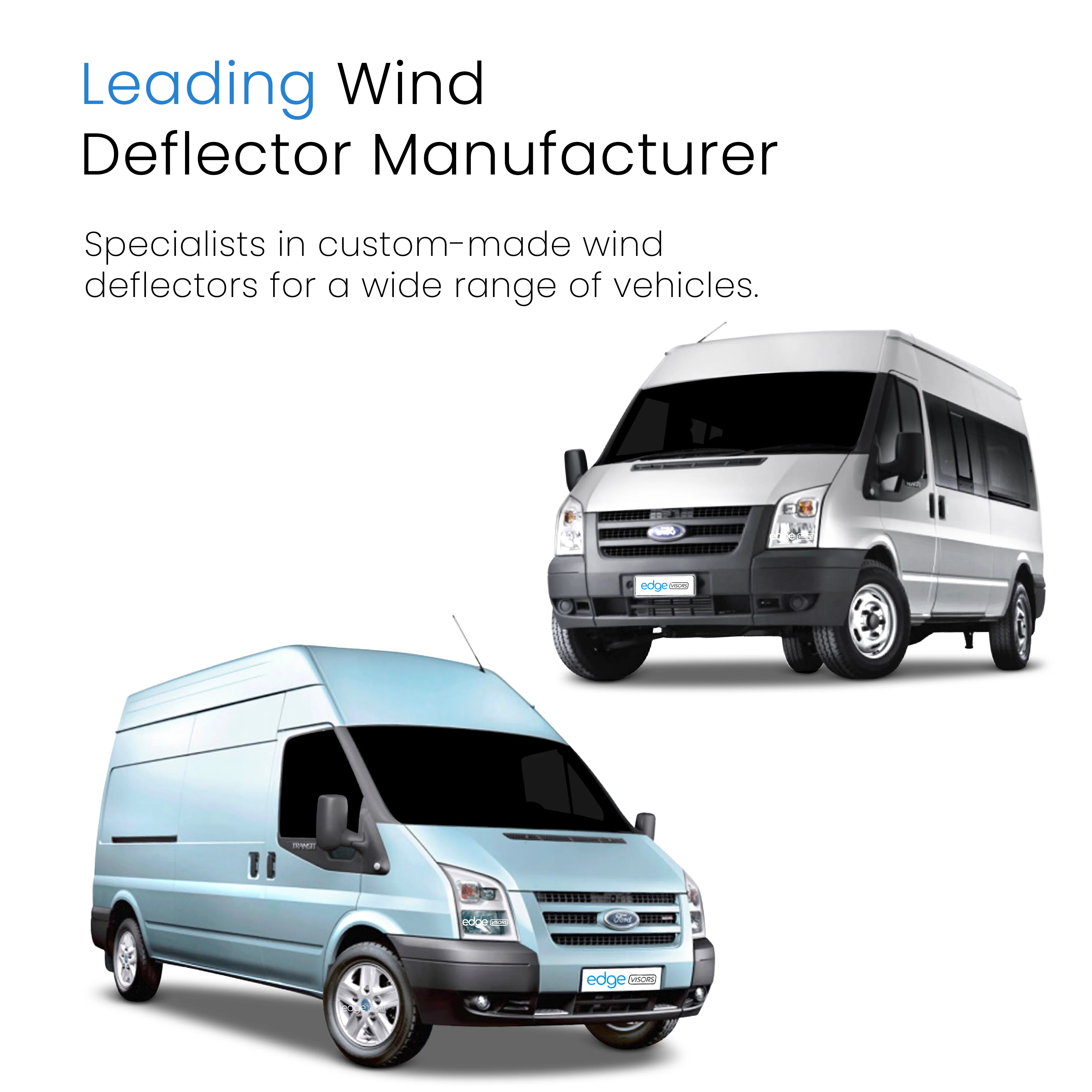 Ford Transit MK7 2006-2014 2 Door Van Wind Deflectors 2pc - Image 4