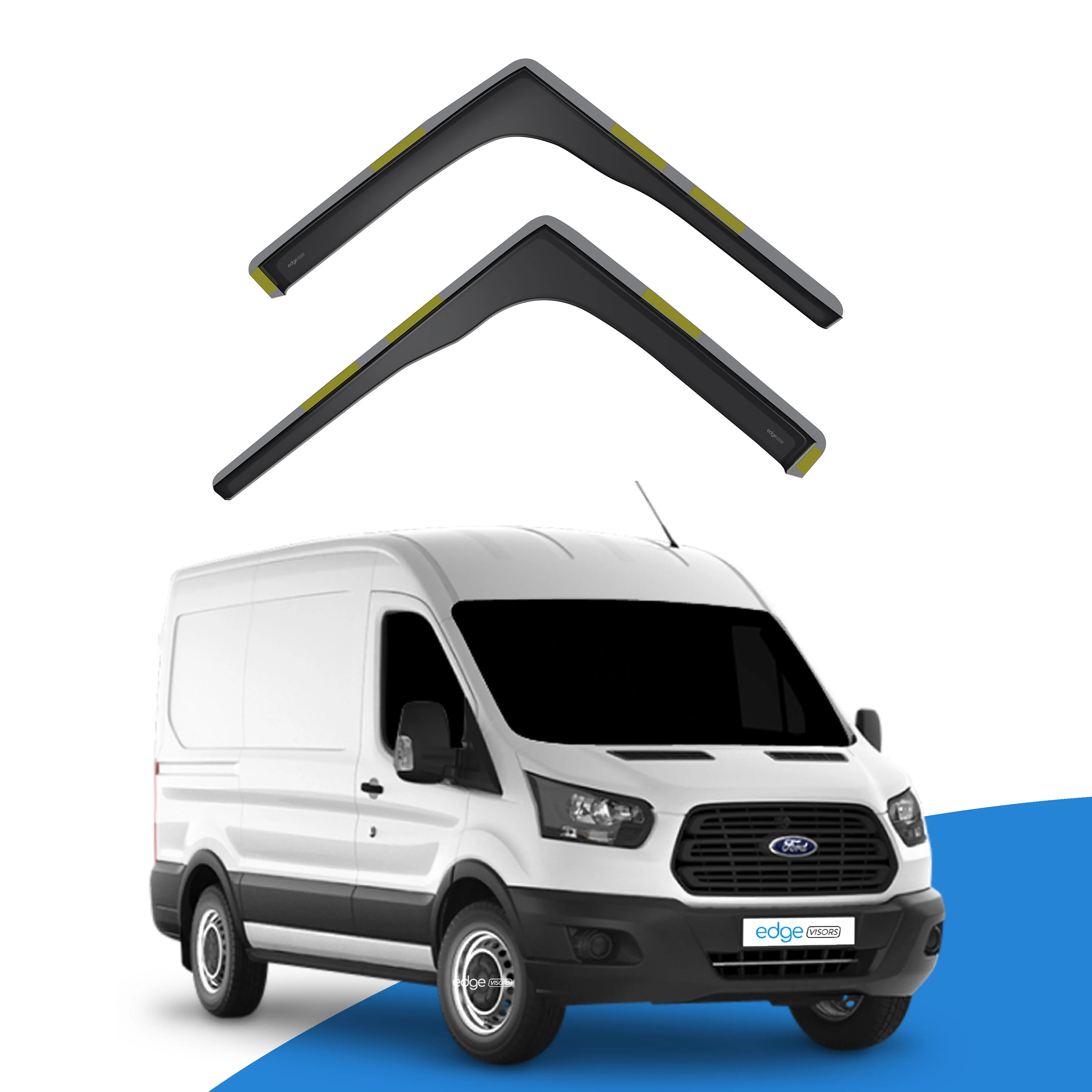 Ford Transit MK8 2013-onwards 2 Door Van Wind Deflectors 2pc - Image 2