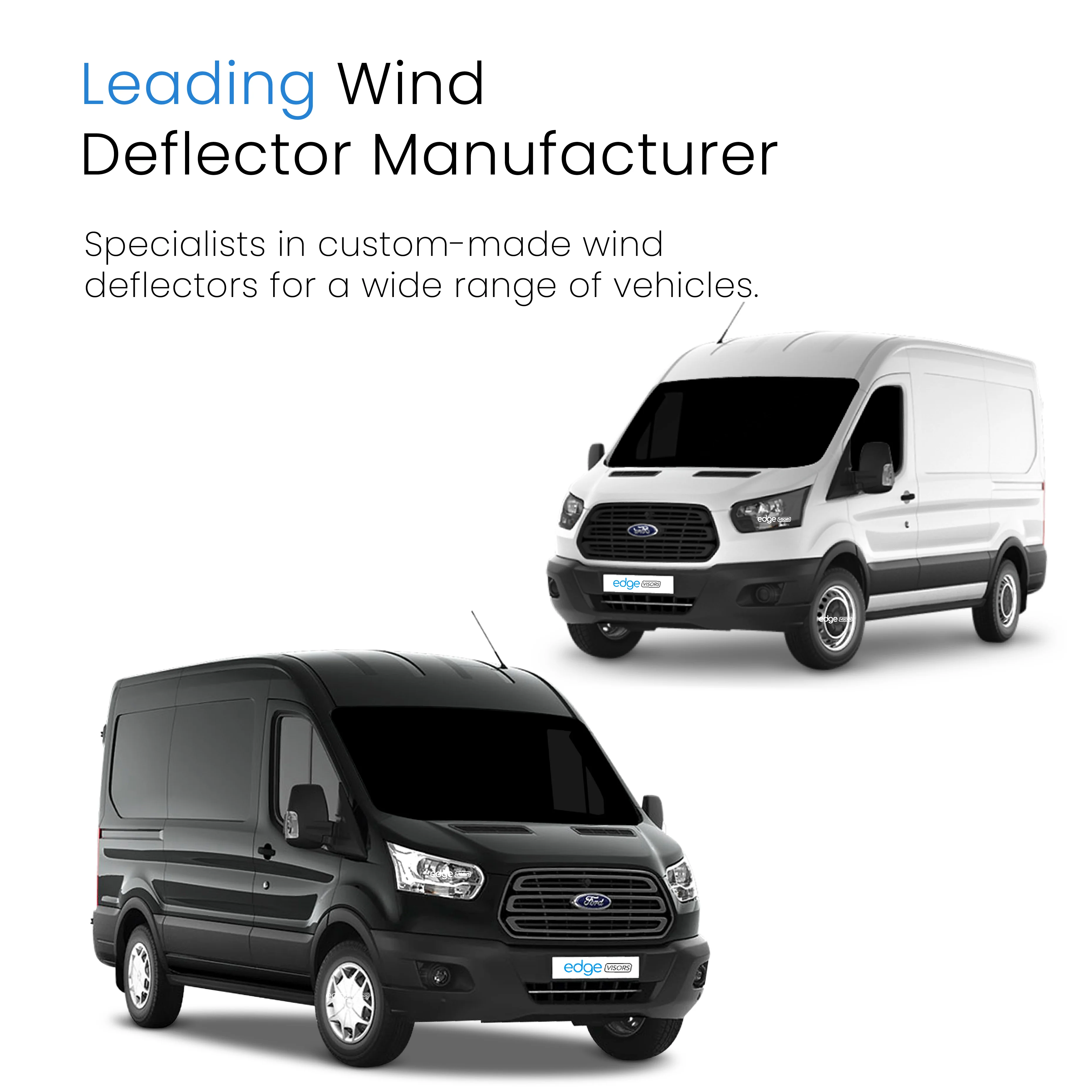 Ford Transit MK8 2013-onwards 2 Door Van Wind Deflectors 2pc - Image 4