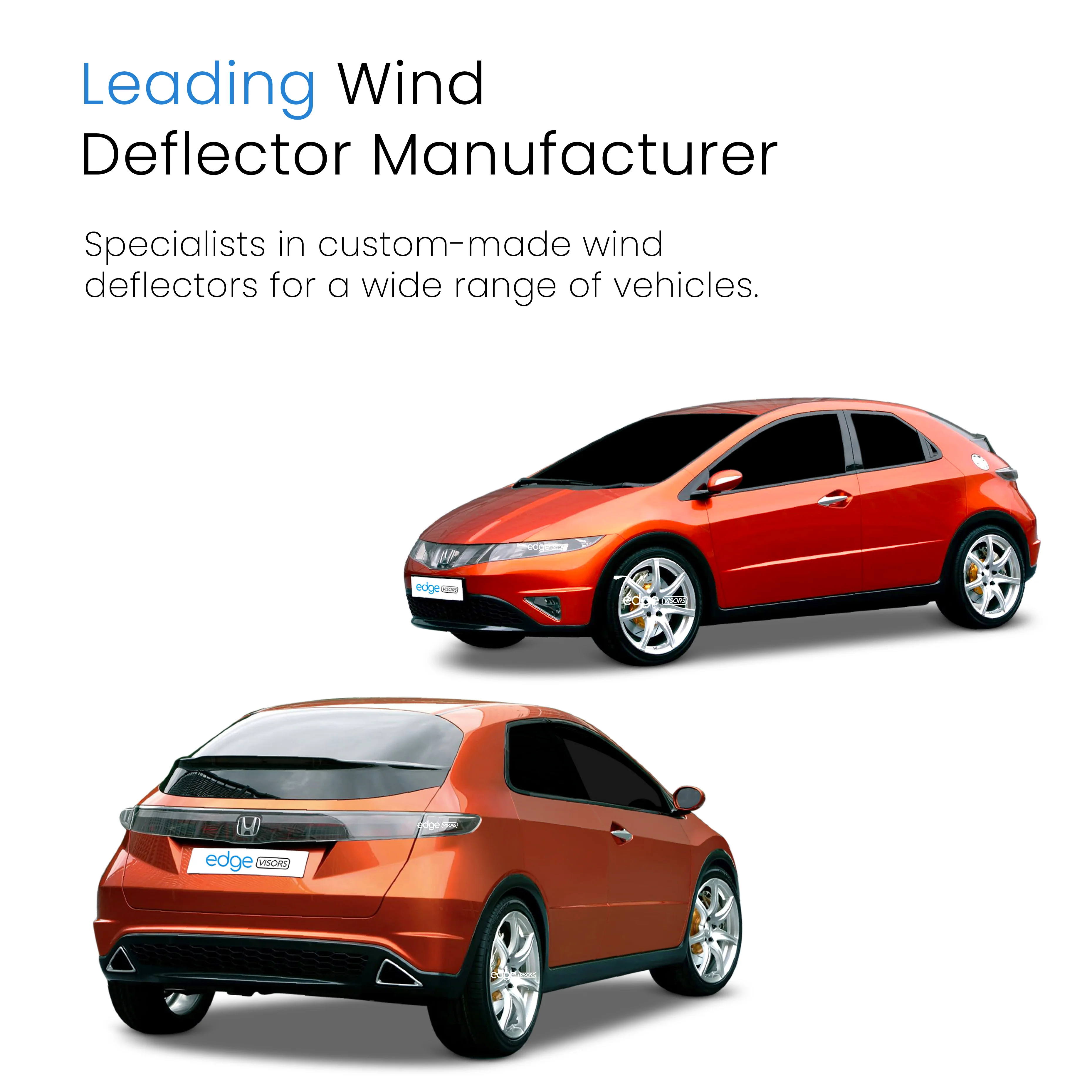 Honda Civic MK8 2006-2012 5 Door Hatchback Wind Deflectors 4pc - Image 4