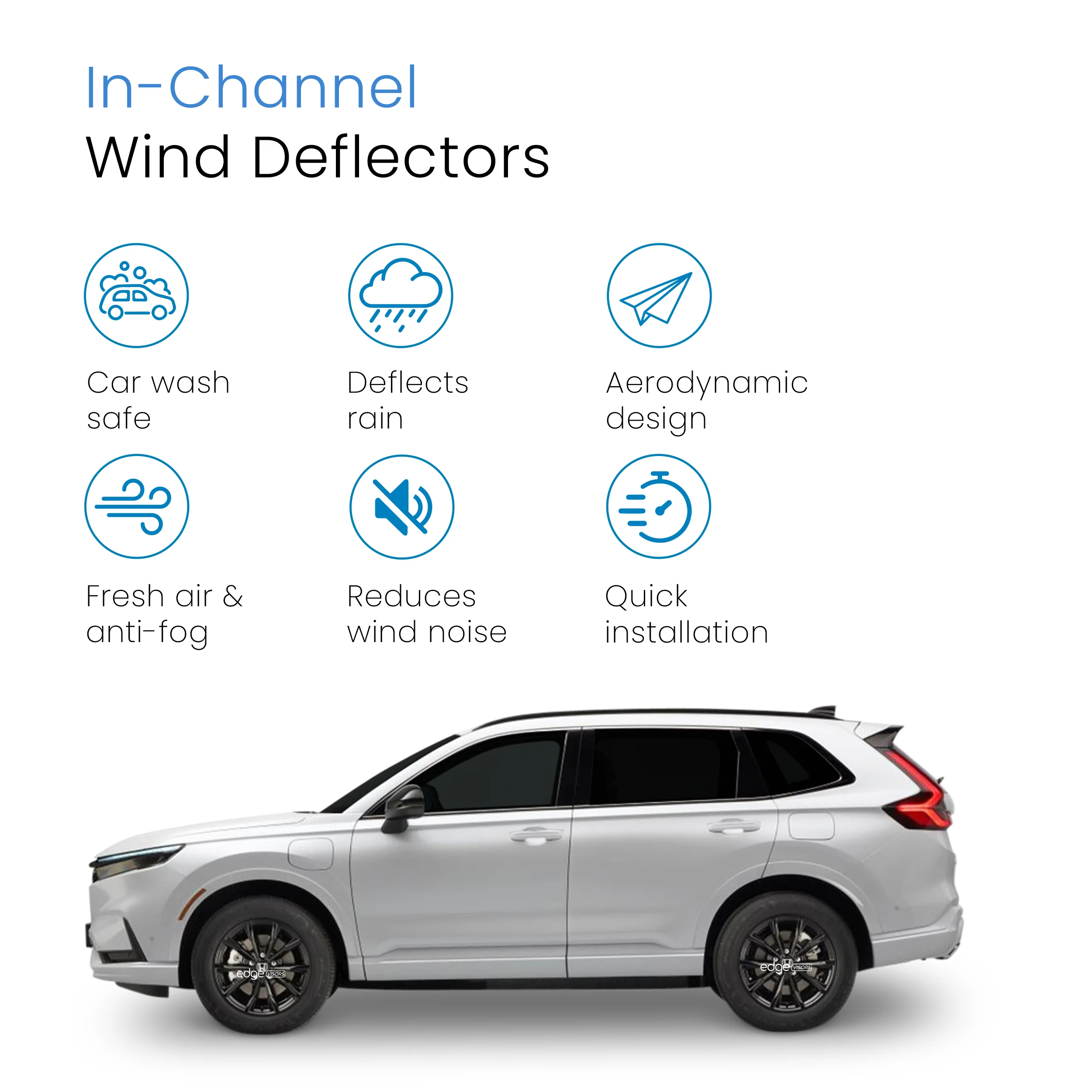 Honda CR-V MK6 2023-onwards 5 Door SUV Wind Deflectors 4pc - Image 3