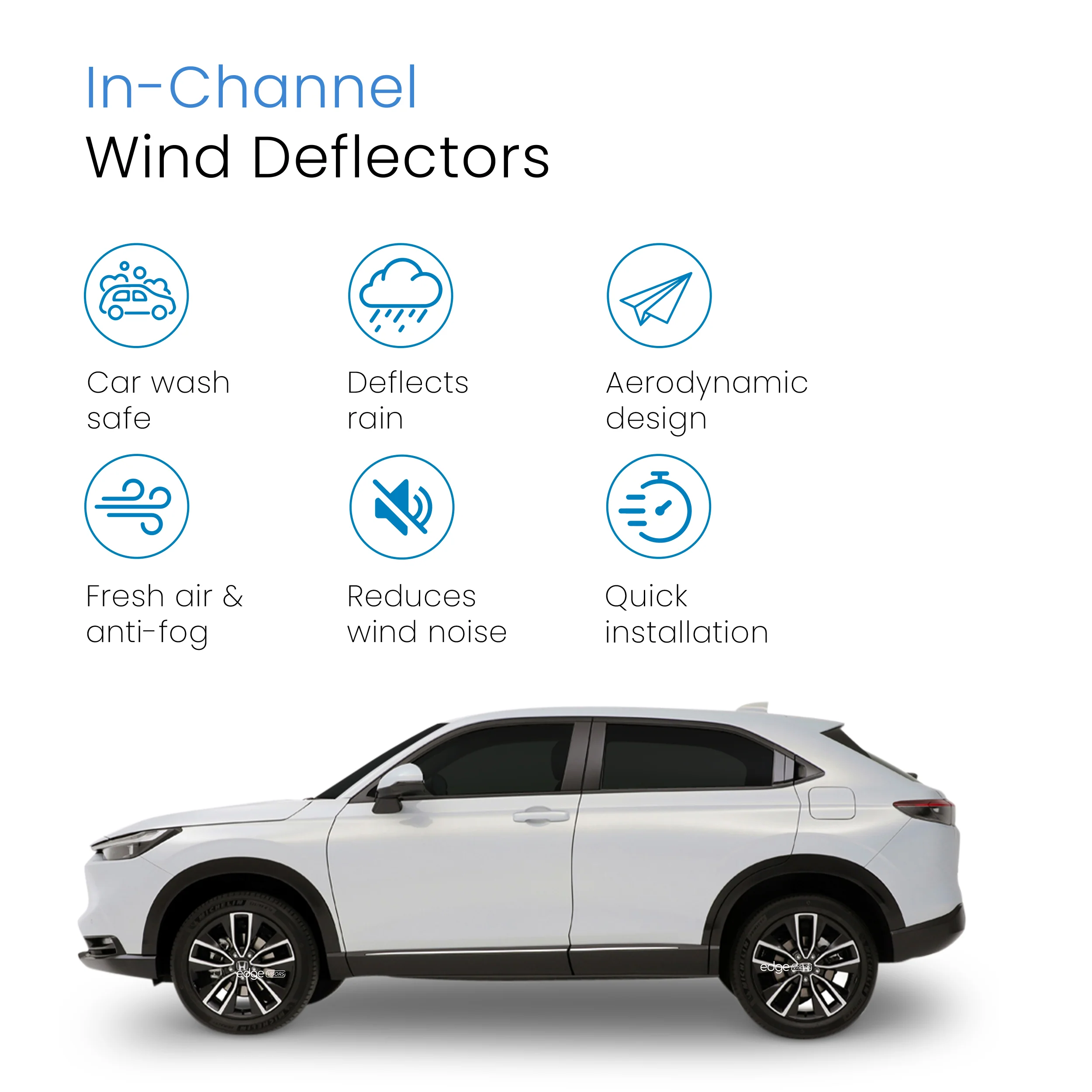 Honda HR-V MK3 2022-onwards 5 Door SUV Wind Deflectors 4pc - Image 3