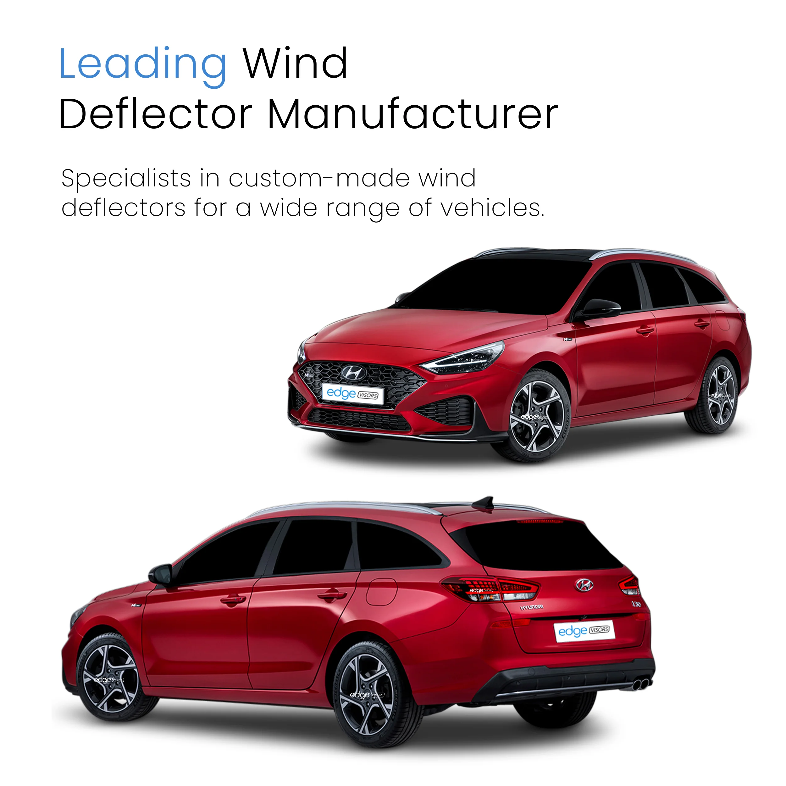 Hyundai i30  / i30N MK3 2017-onwards 5 Door Hatchback / Estate Wind Deflectors 4pc - Image 4