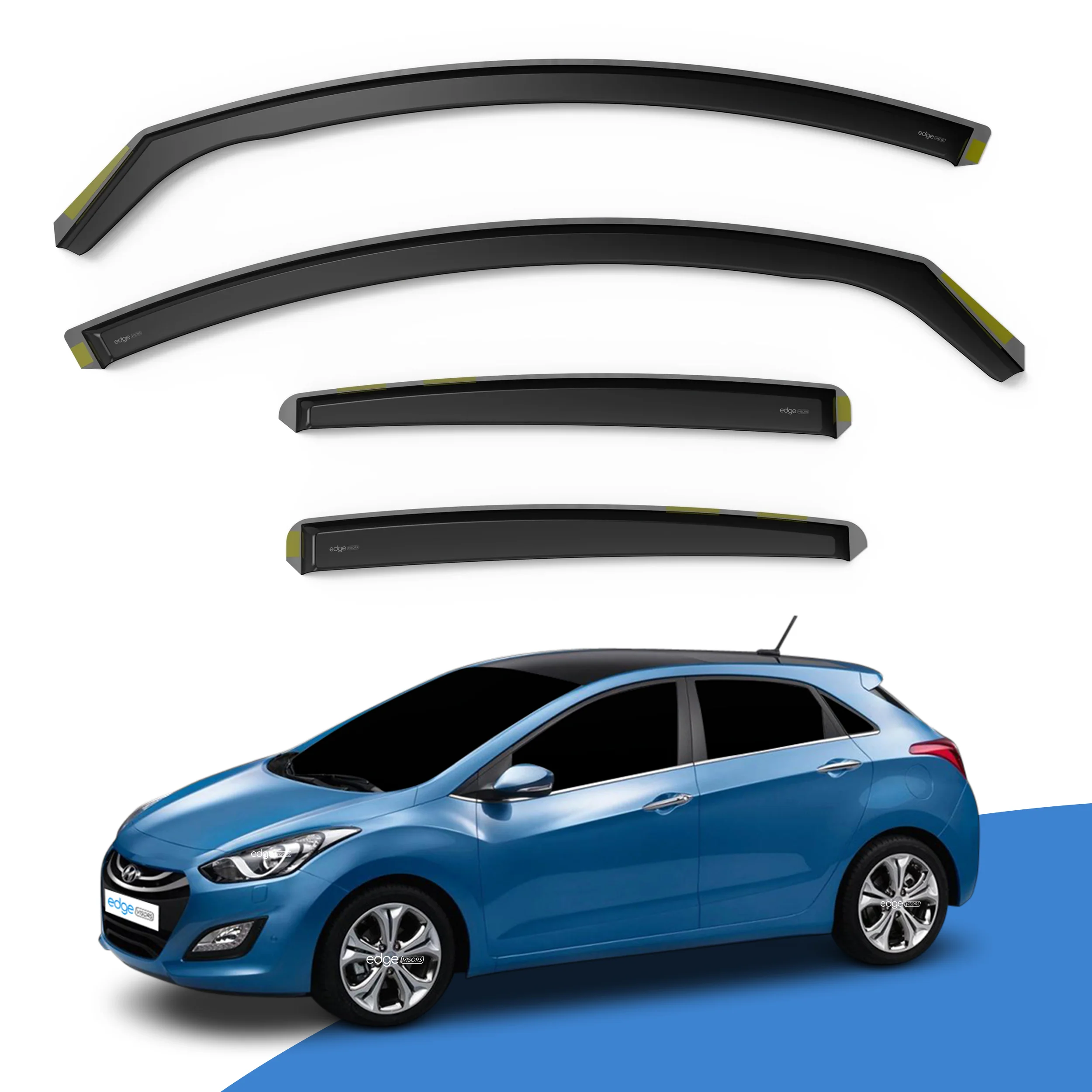 Hyundai i30 MK2 2012-2017 5 Door Hatchback Wind Deflectors 4pc - Image 2