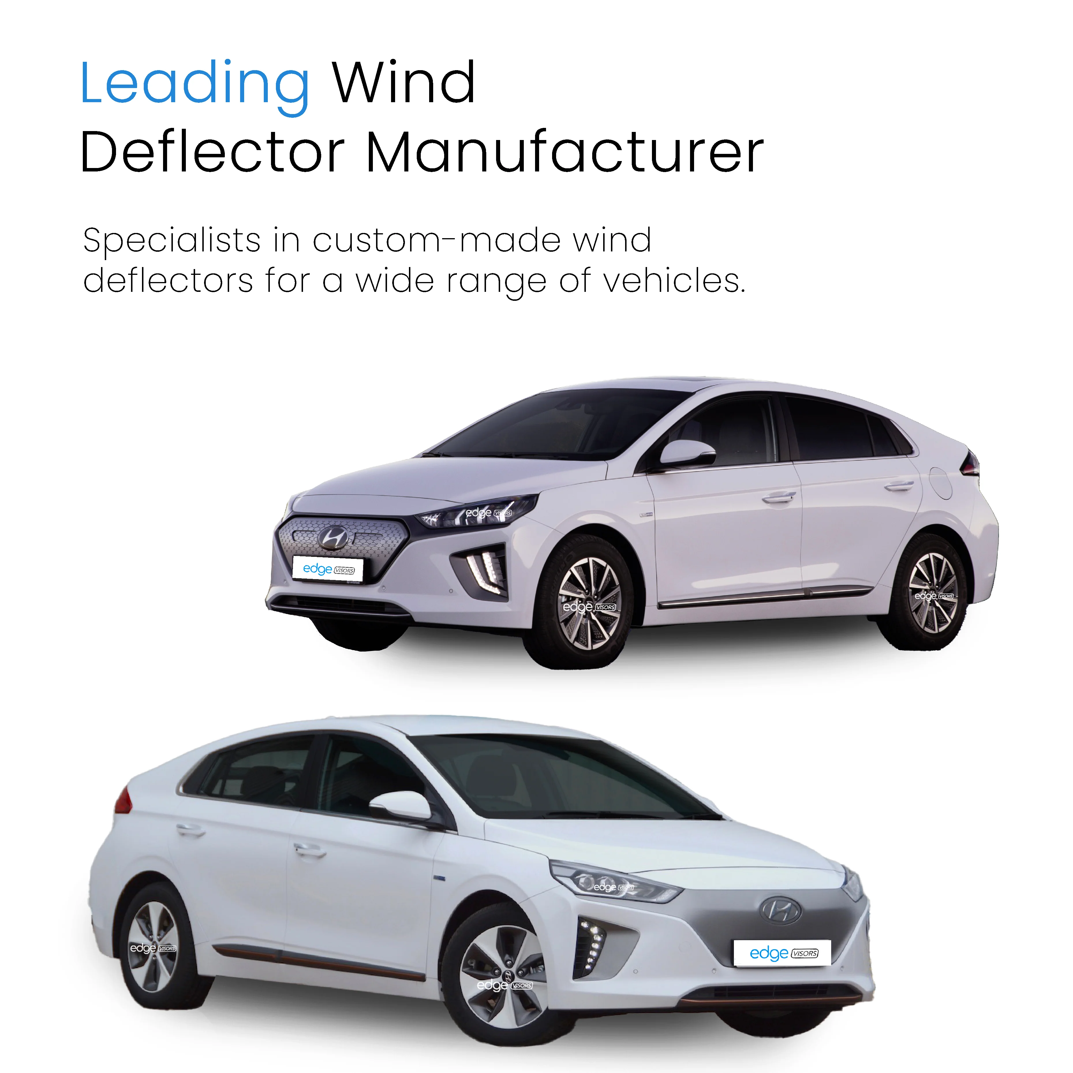 Hyundai IONIQ 2017-2021 5 Door Hatchback Wind Deflectors 4pc - Image 4