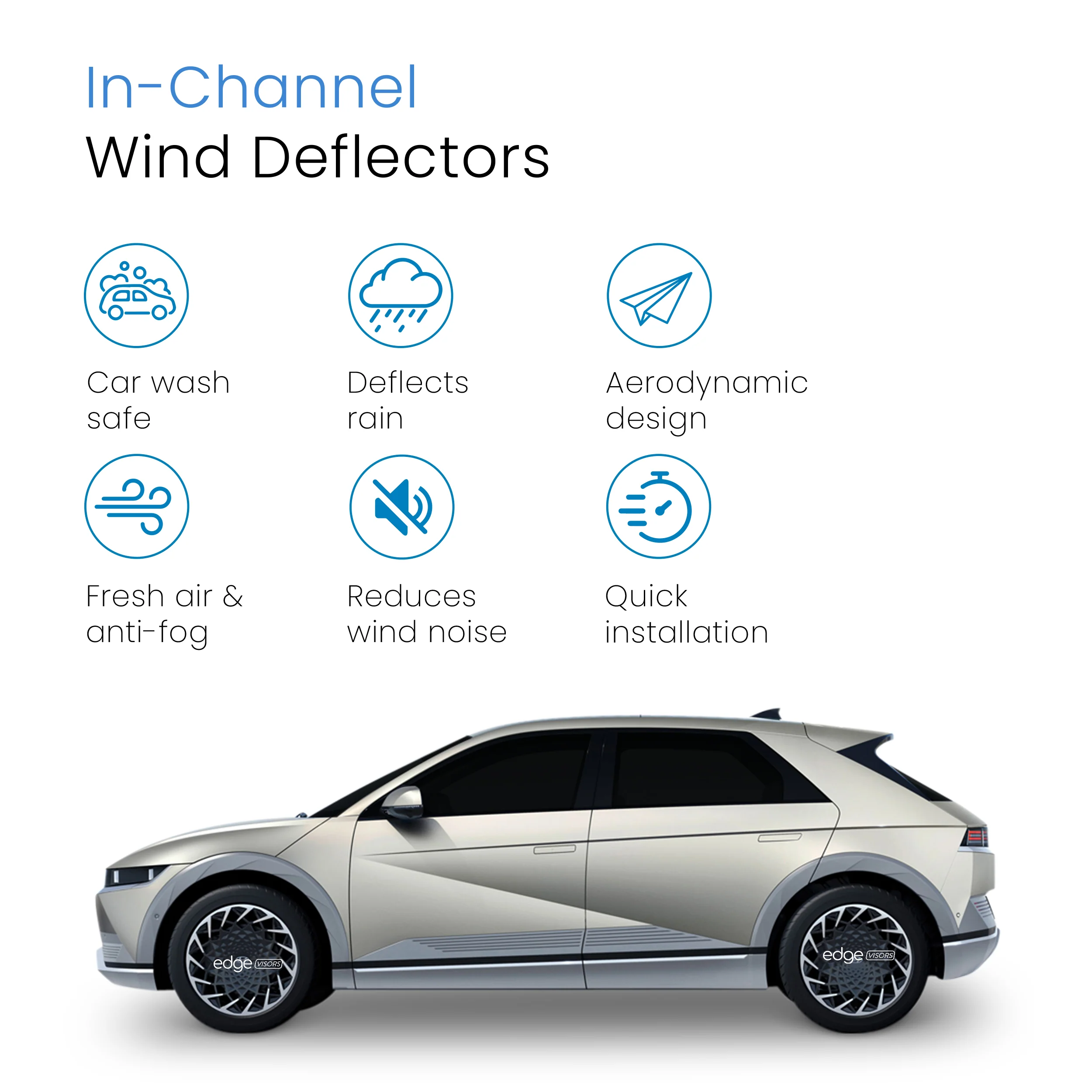 Hyundai IONIQ 5/UNIQ/NE 2021-onwards 5 Door SUV Wind Deflectors 4pc - Image 3