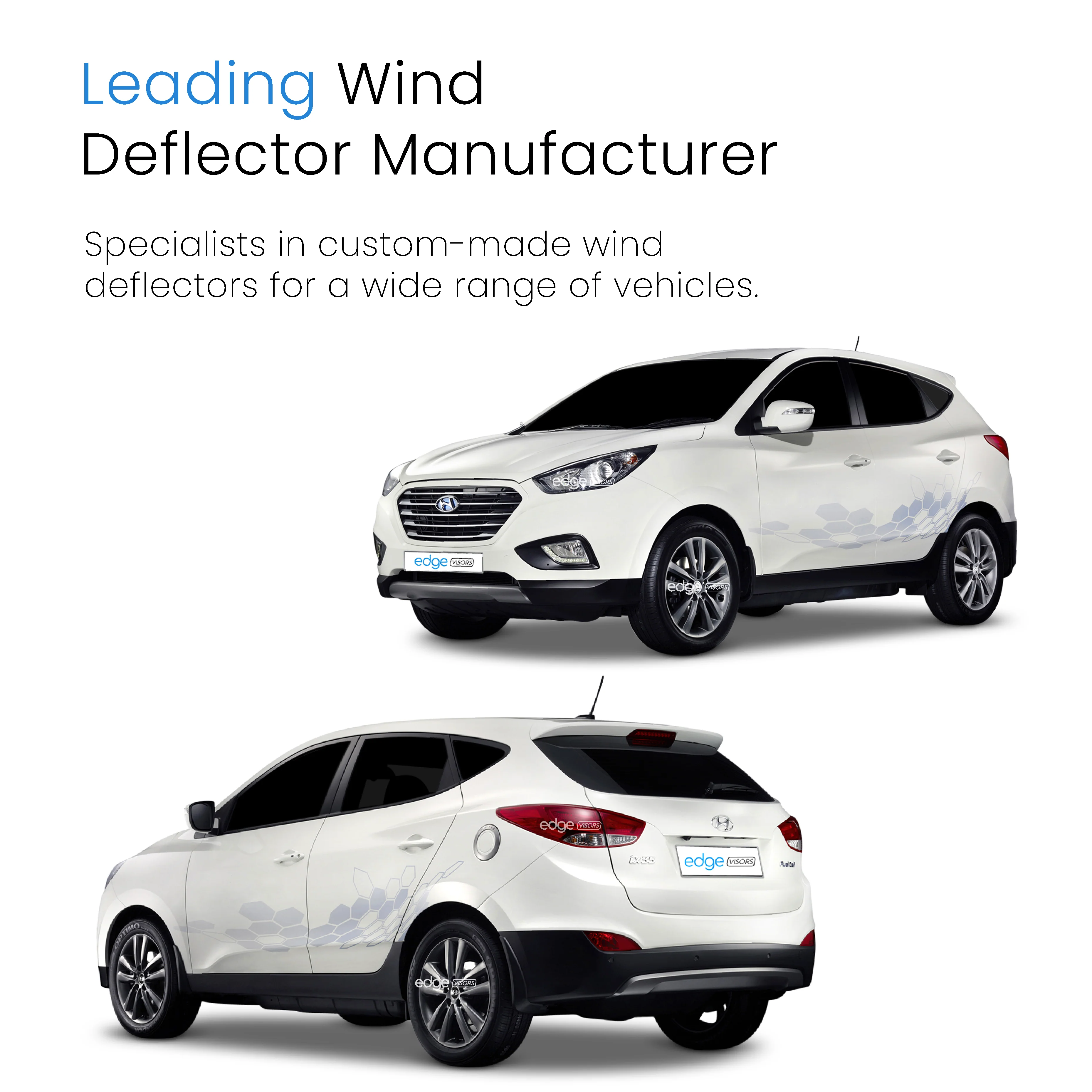 Hyundai ix35 2010-2015 5 Door SUV Wind Deflectors 4pc - Image 4