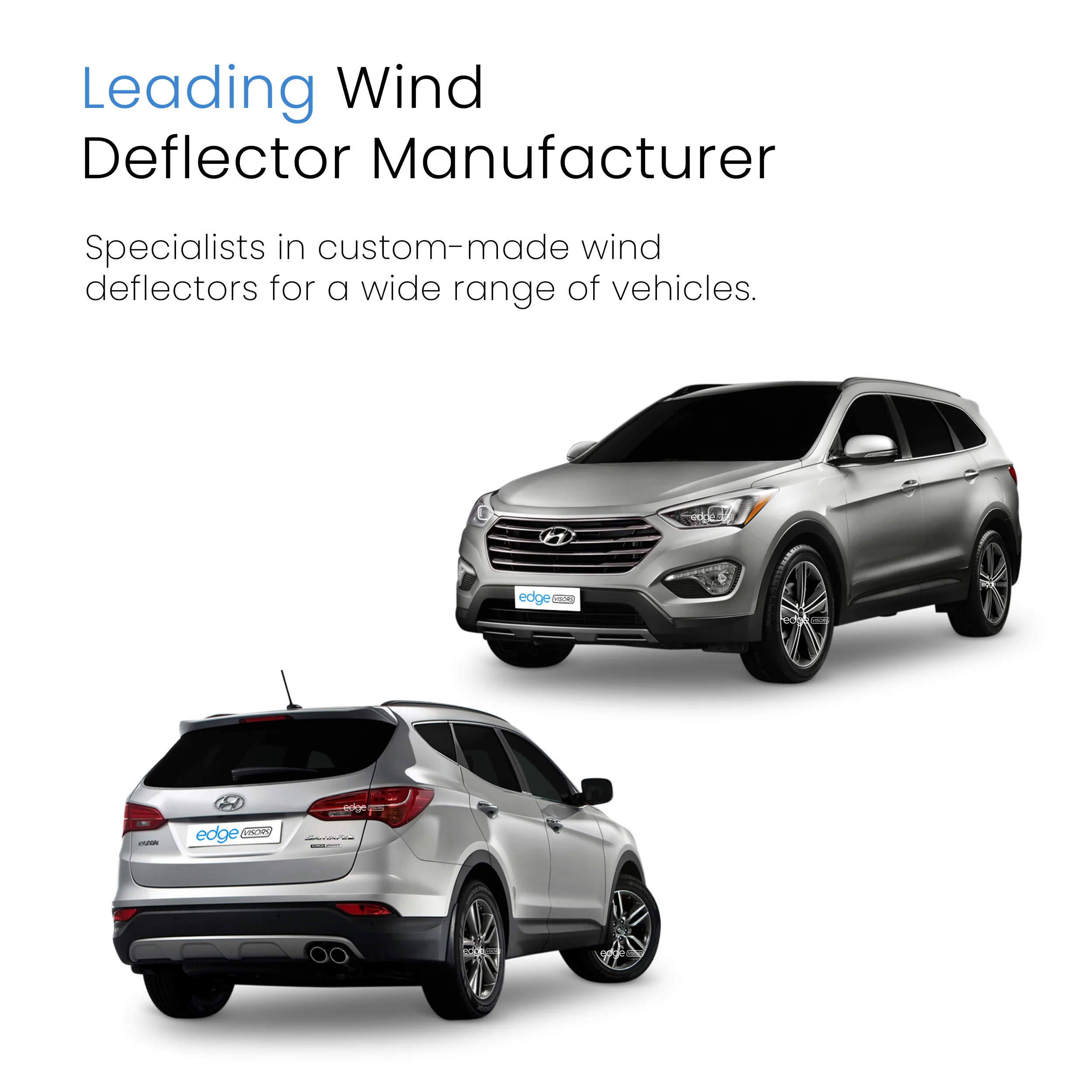 Hyundai Santa Fe MK3 2012-2018 5 Door SUV Wind Deflectors 4pc - Image 4