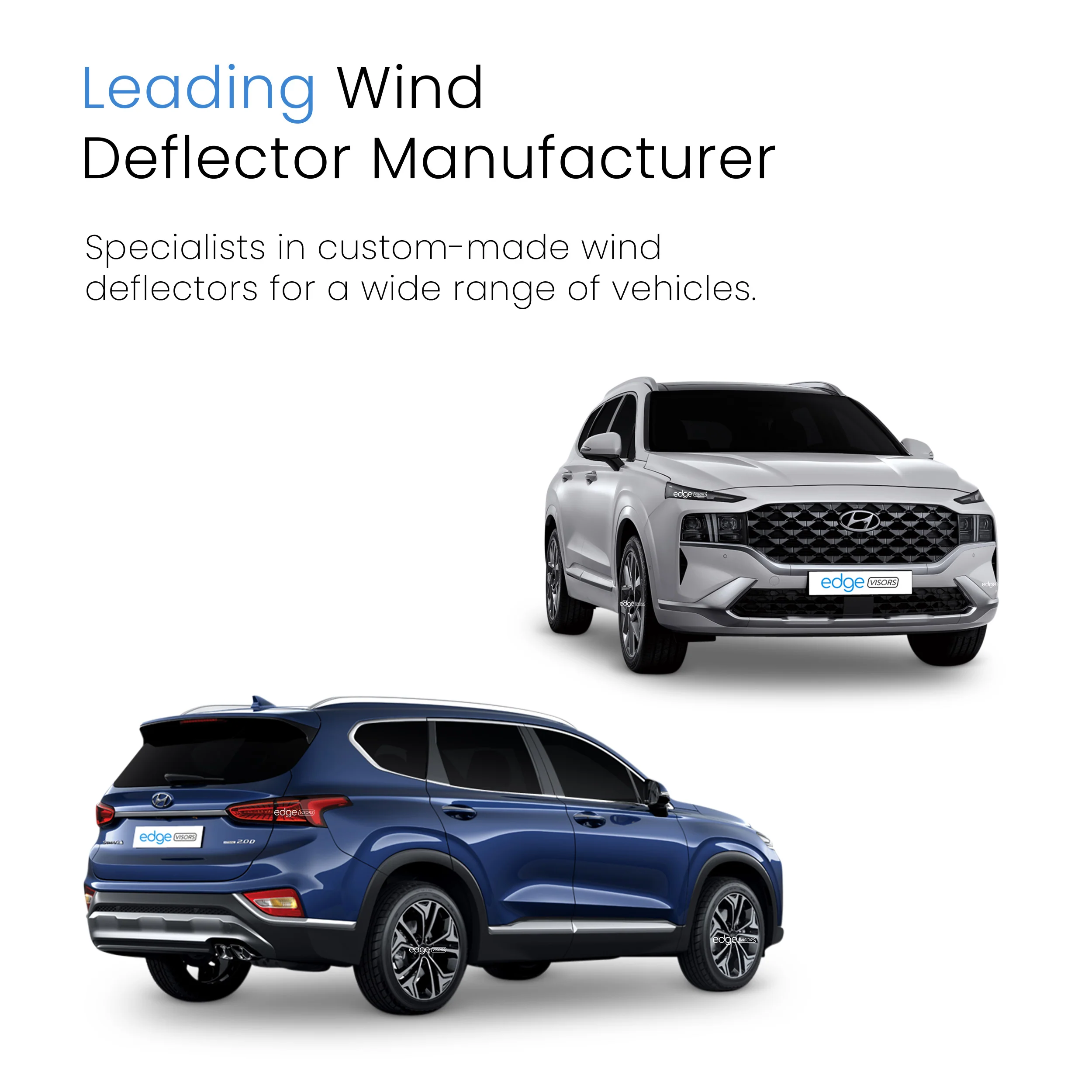 Hyundai Santa Fe MK4 2018-Onwards 5 Door SUV Wind Deflectors 4pc - Image 4