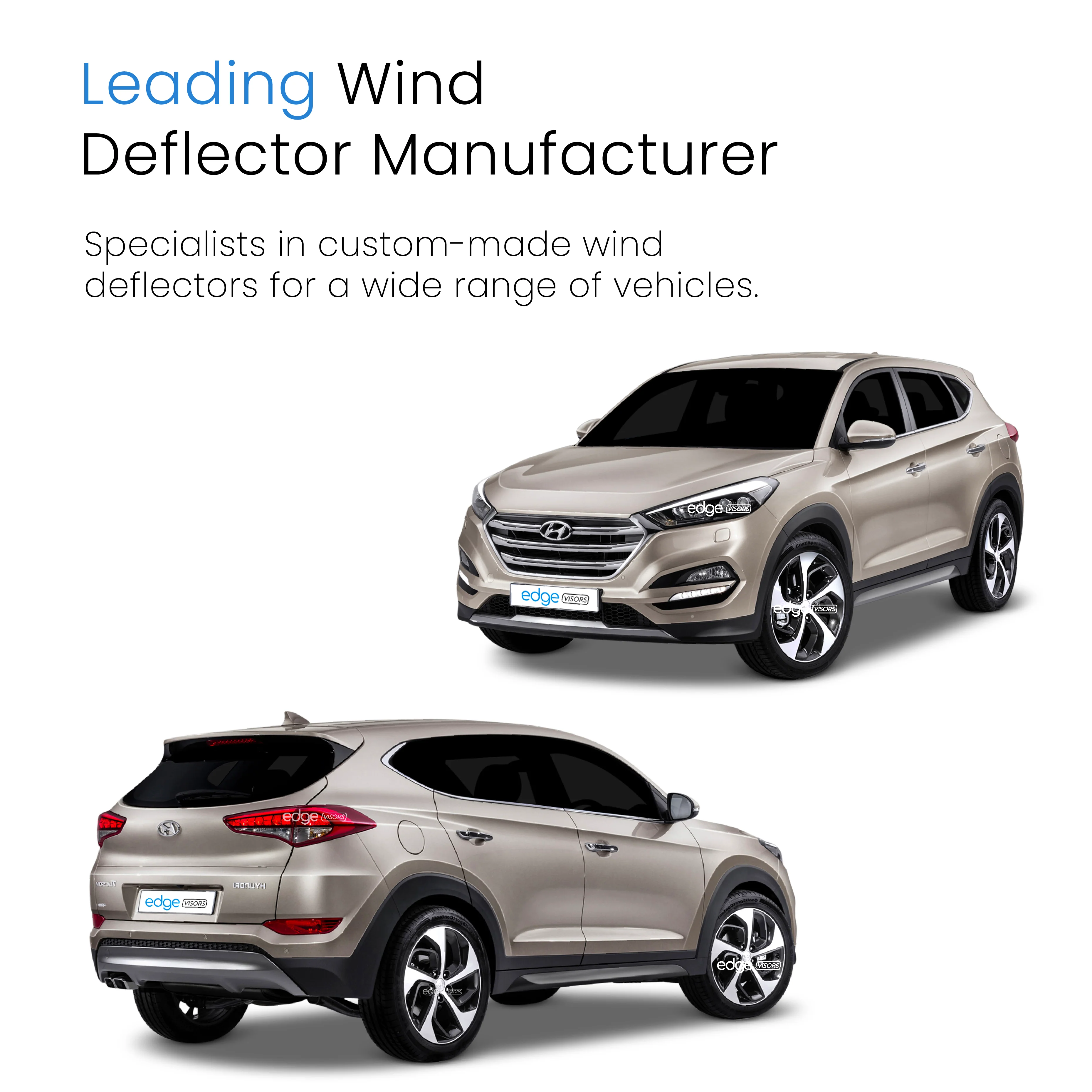 Hyundai Tucson MK3 2015-2020 5 Door SUV Wind Deflectors 4pc - Image 4