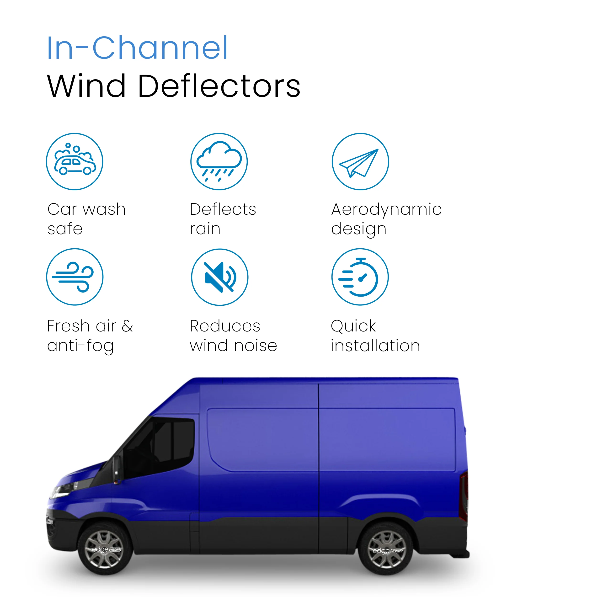 Iveco Daily Van 2014-2024 2 Door Van Wind Deflectors 2pc - Image 3