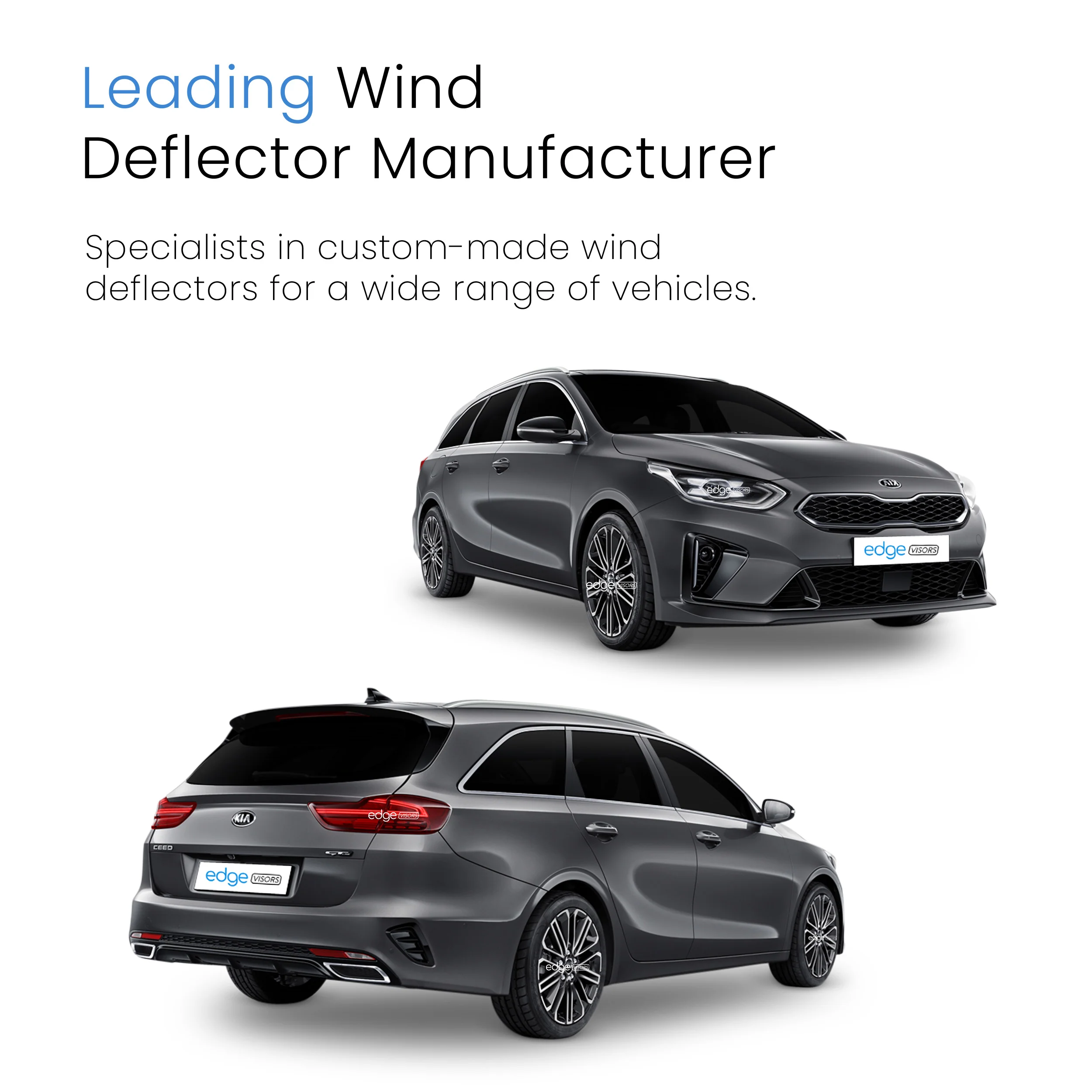 Kia Ceed MK3 2018-2024 5 Door Estate Wind Deflectors 4pc - Image 4