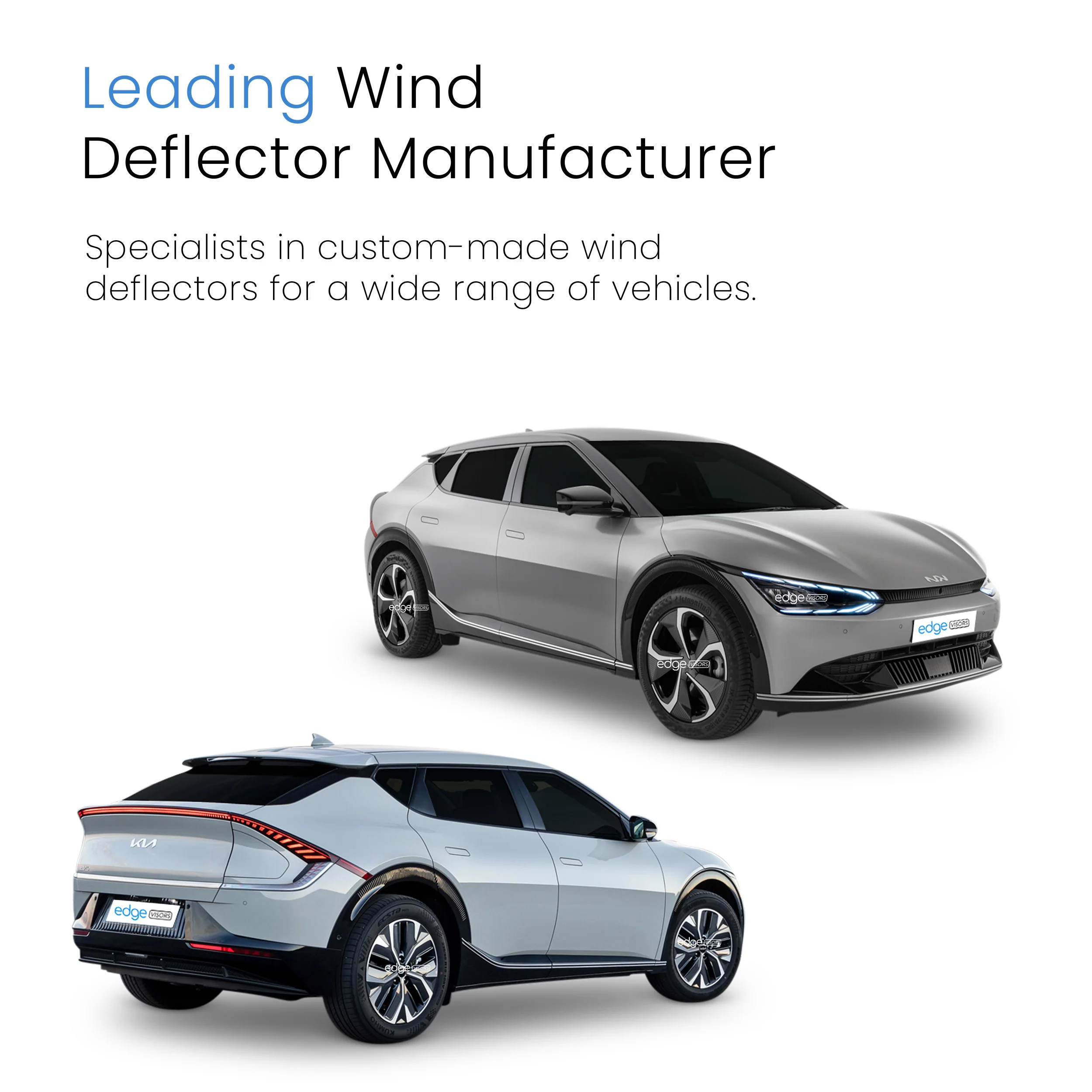 Kia EV6 Electric 2021-Onwards 5 Door SUV Wind Deflectors 4pc - Image 4