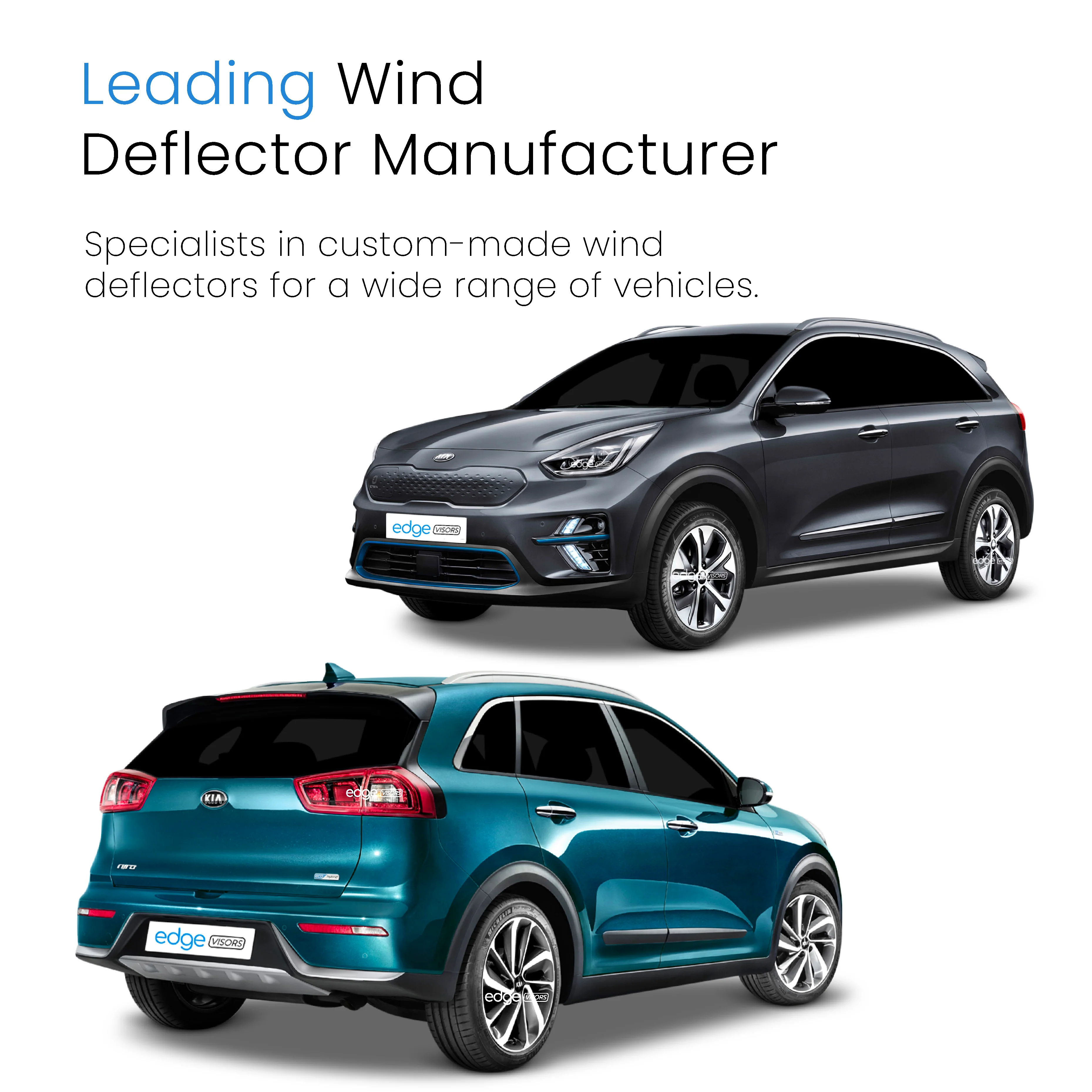 Kia Niro 2016-2022 5 Door SUV Wind Deflectors 4pc - Image 4