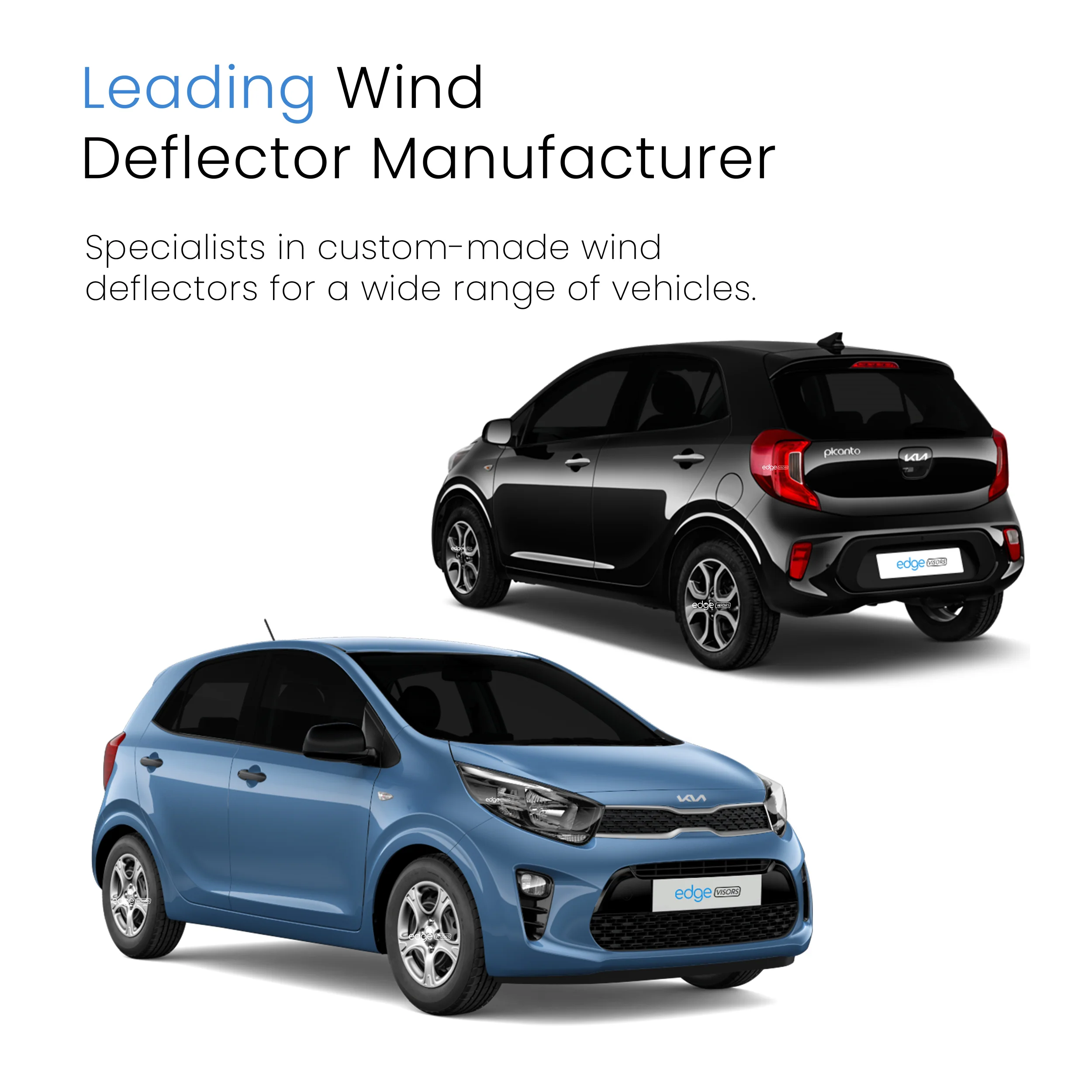 Kia Picanto MK3 2017-onwards 5 Door Hatchback Wind Deflectors 4pc - Image 4