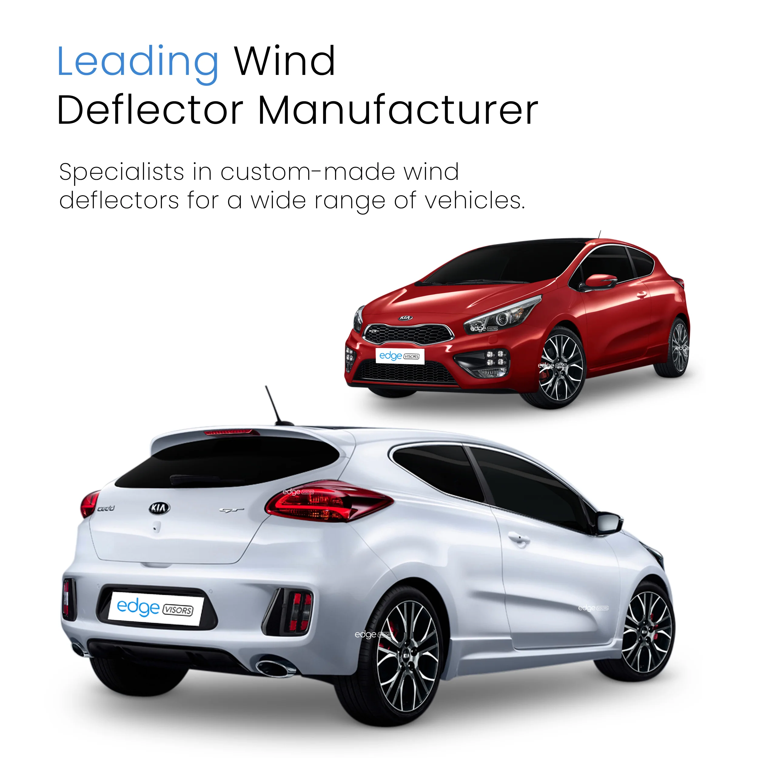 Kia ProCeed MK2 2013-2019 3 Door Hatchback Wind Deflectors 2pc - Image 4